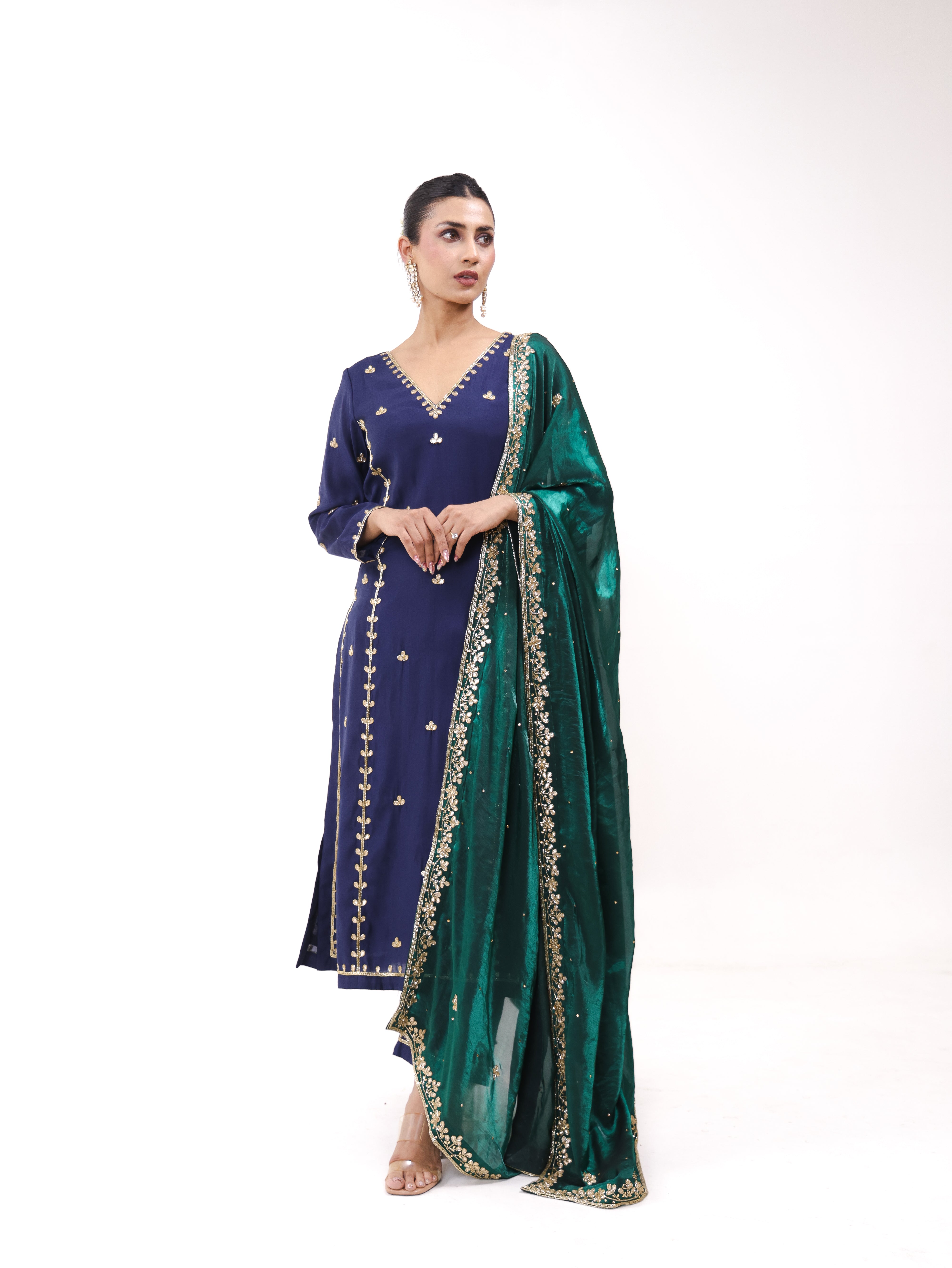 Falak Navy Blue Kurta Set