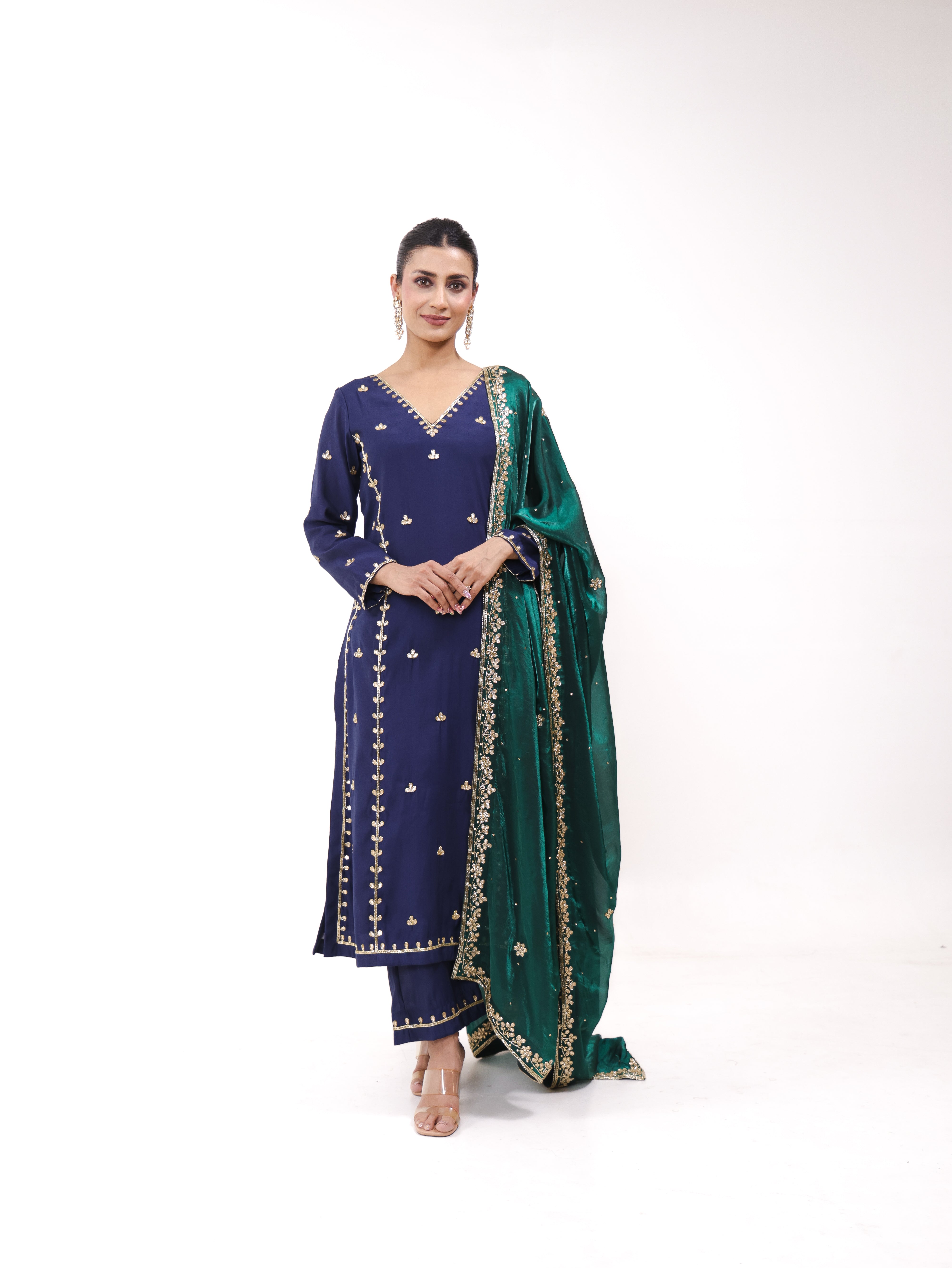 Falak Navy Blue Kurta Set