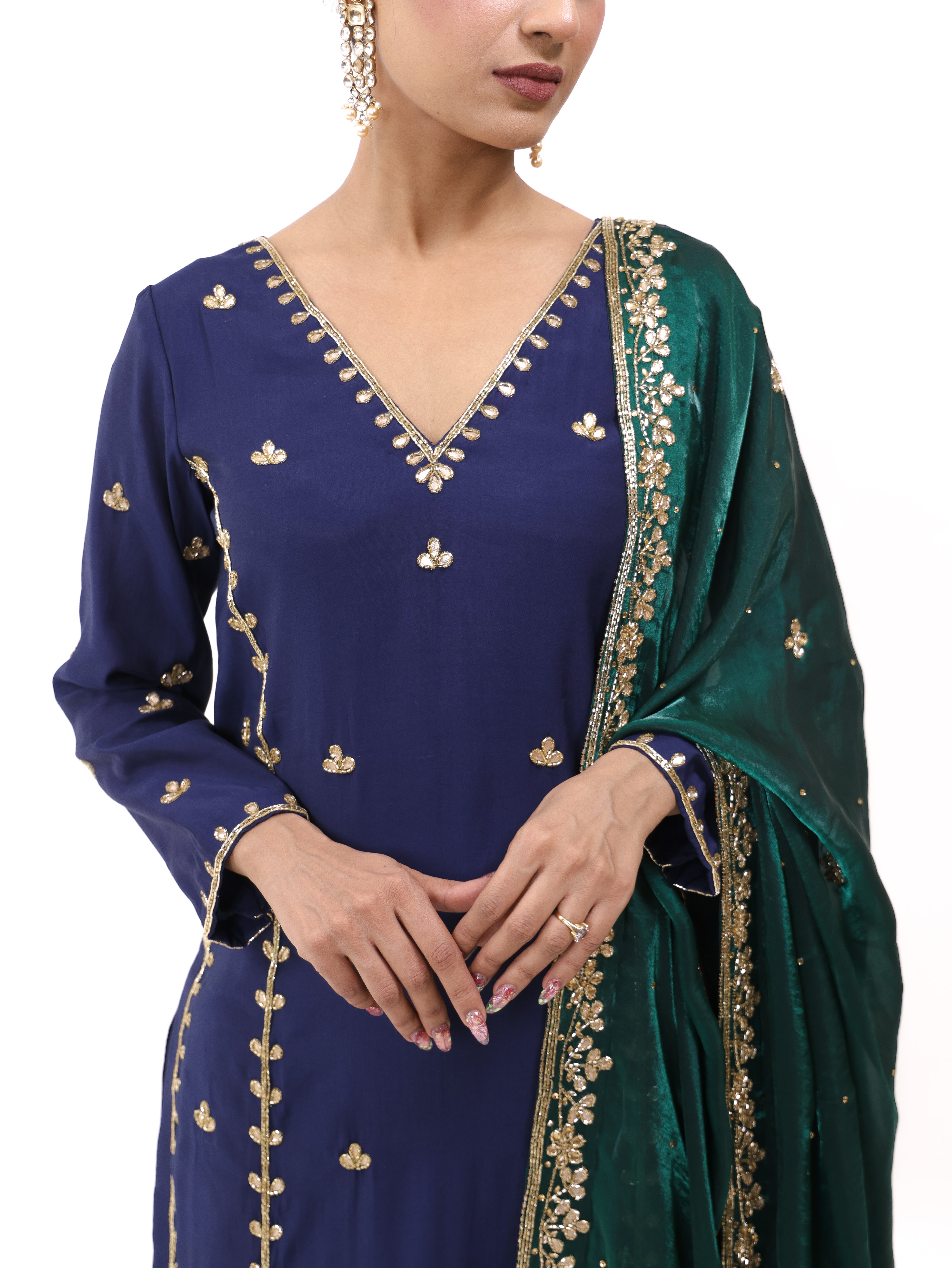 Falak Navy Blue Kurta Set