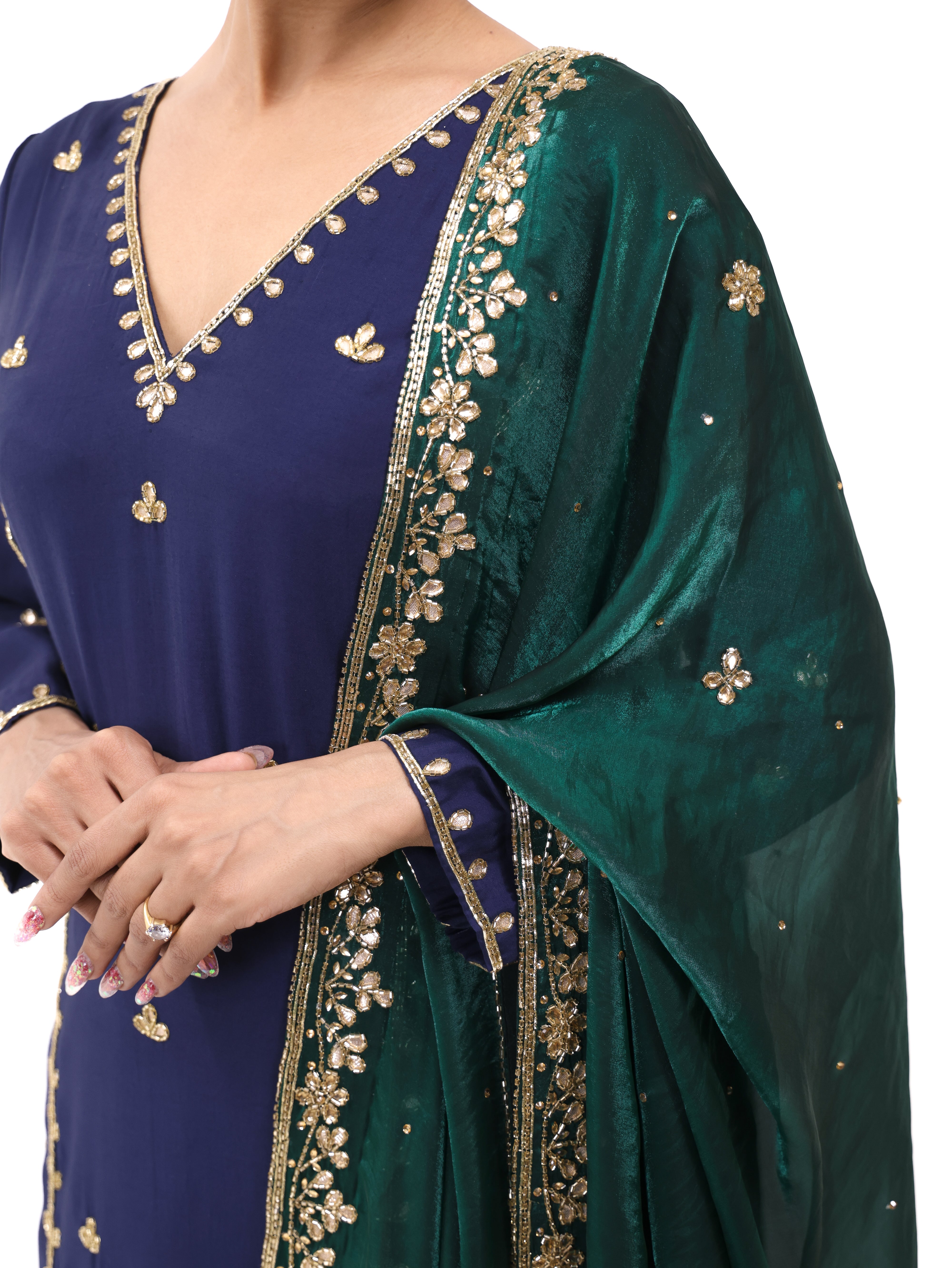 Falak Navy Blue Kurta Set