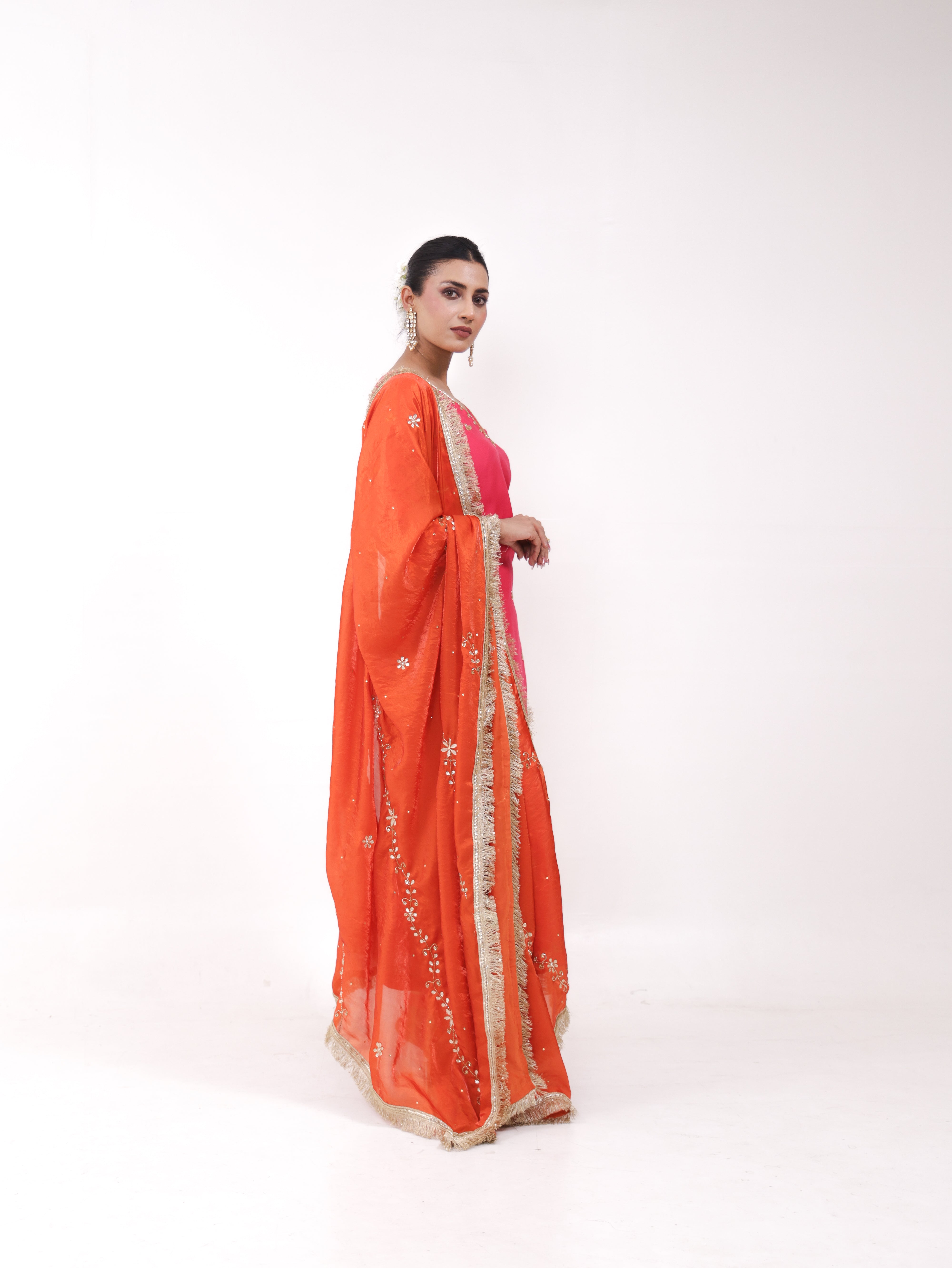 Falak Pink Orange Kurta Set
