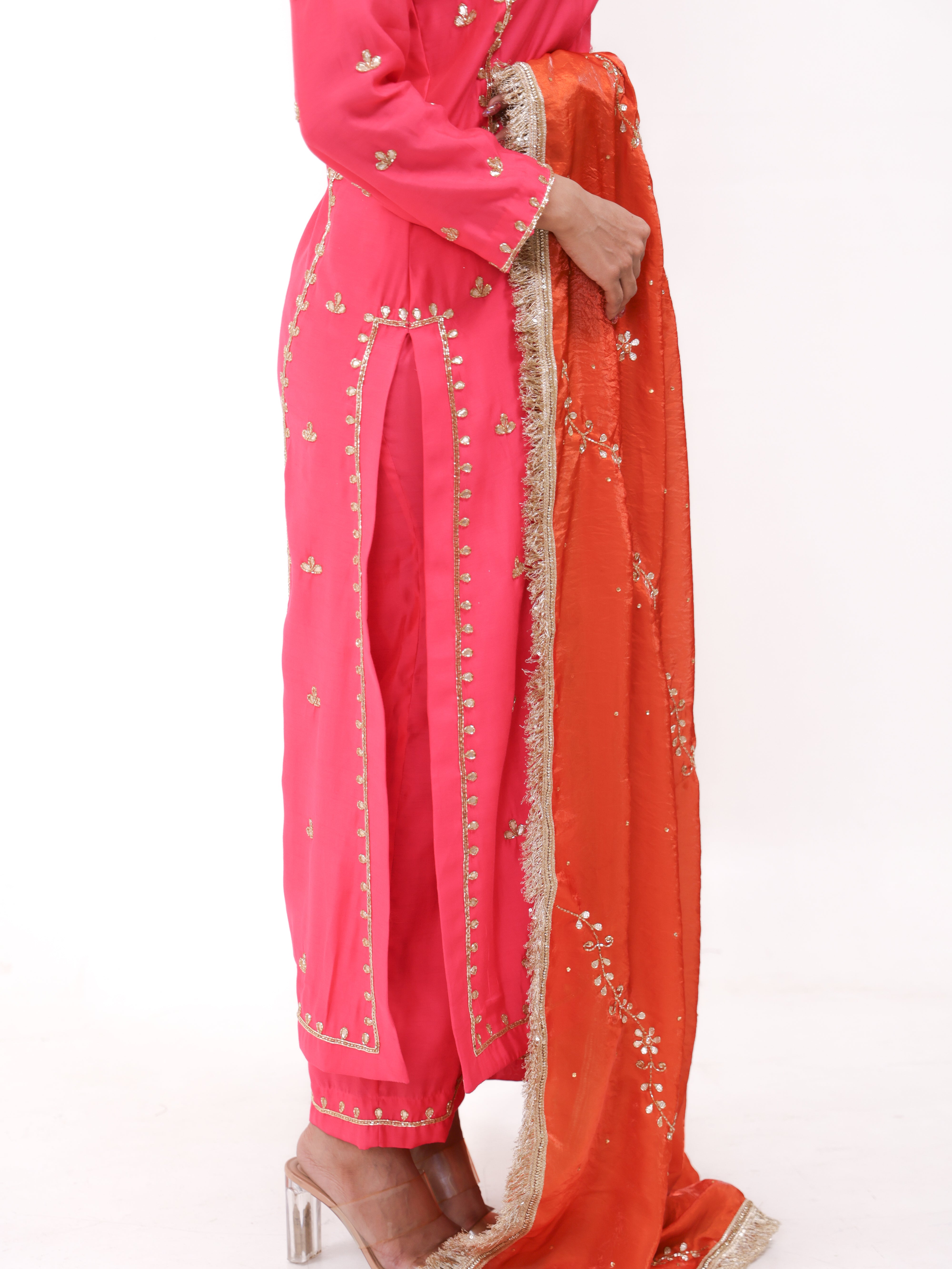 Falak Pink Orange Kurta Set