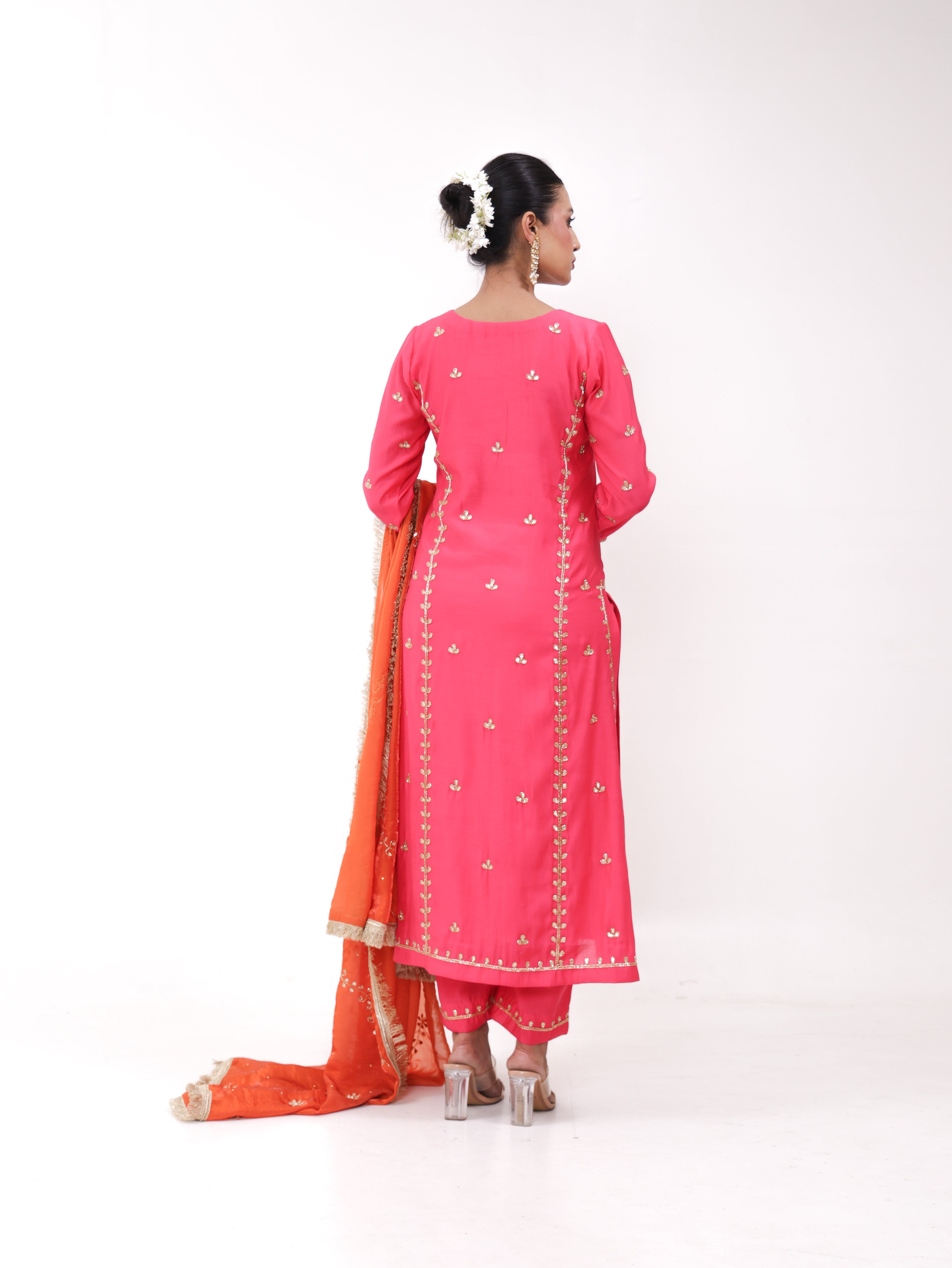 Falak Pink Orange Kurta Set