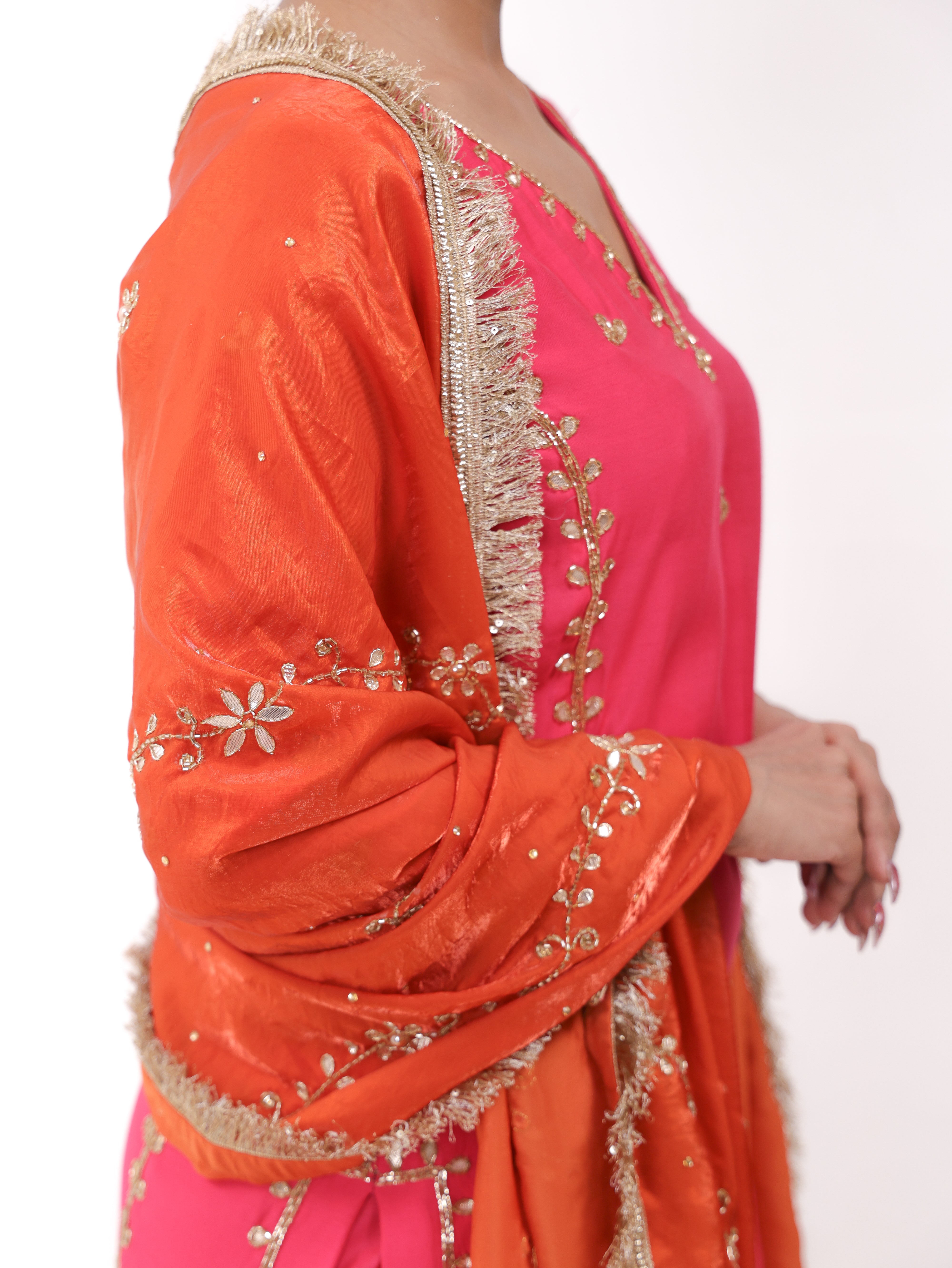 Falak Pink Orange Kurta Set
