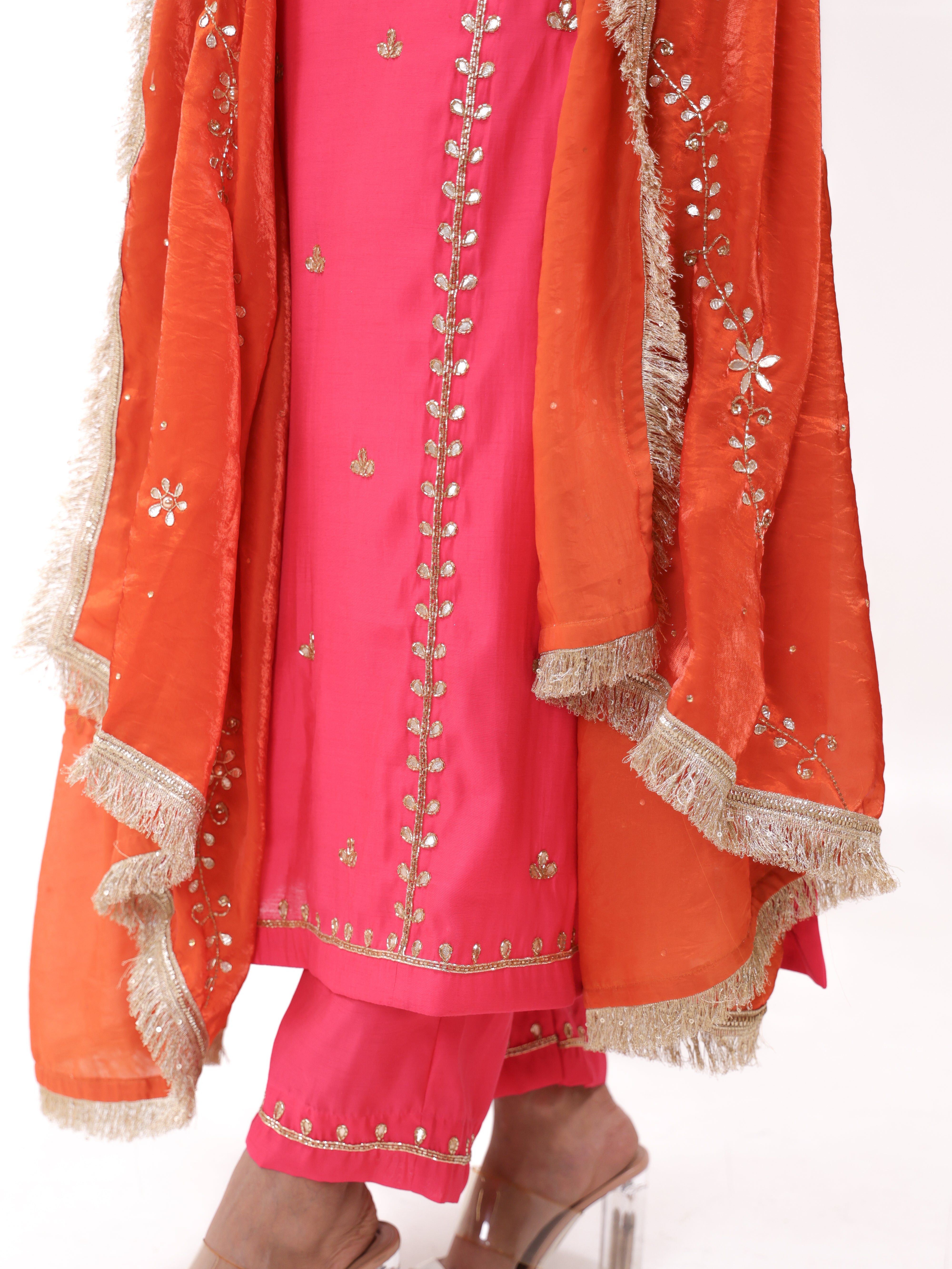 Falak Pink Orange Kurta Set