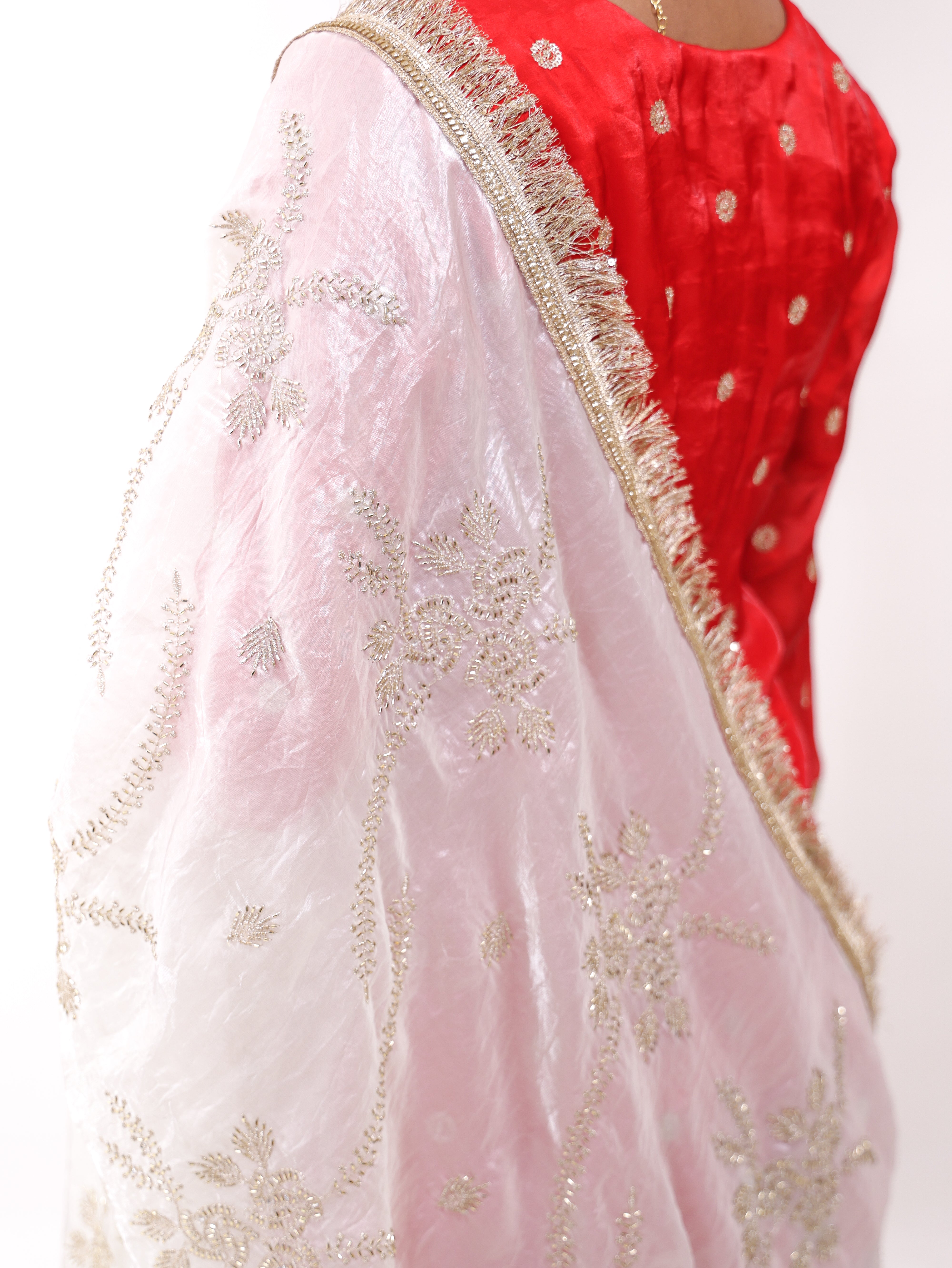 Falak Red Golden lehenga set