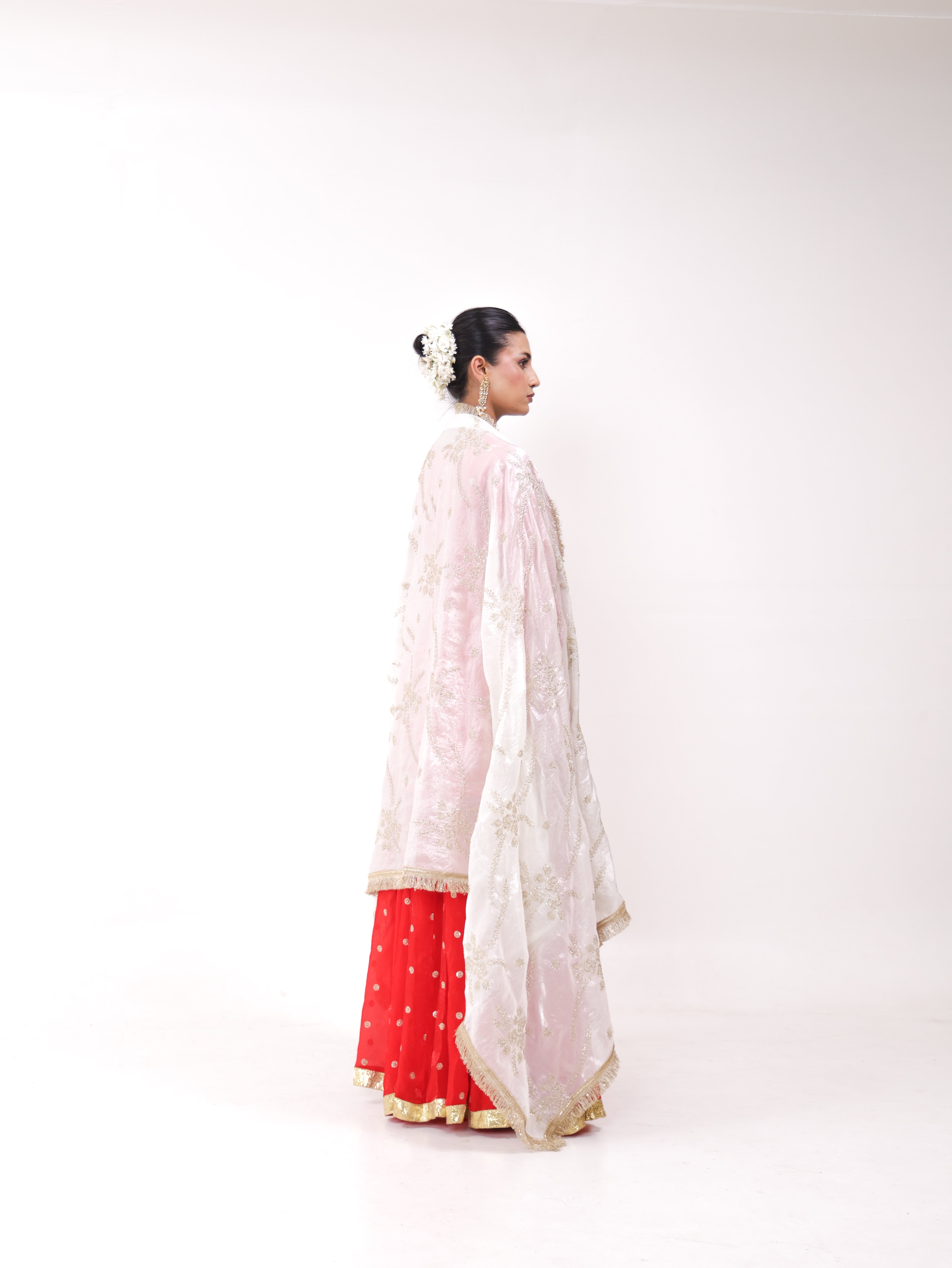 Falak Red Golden lehenga set