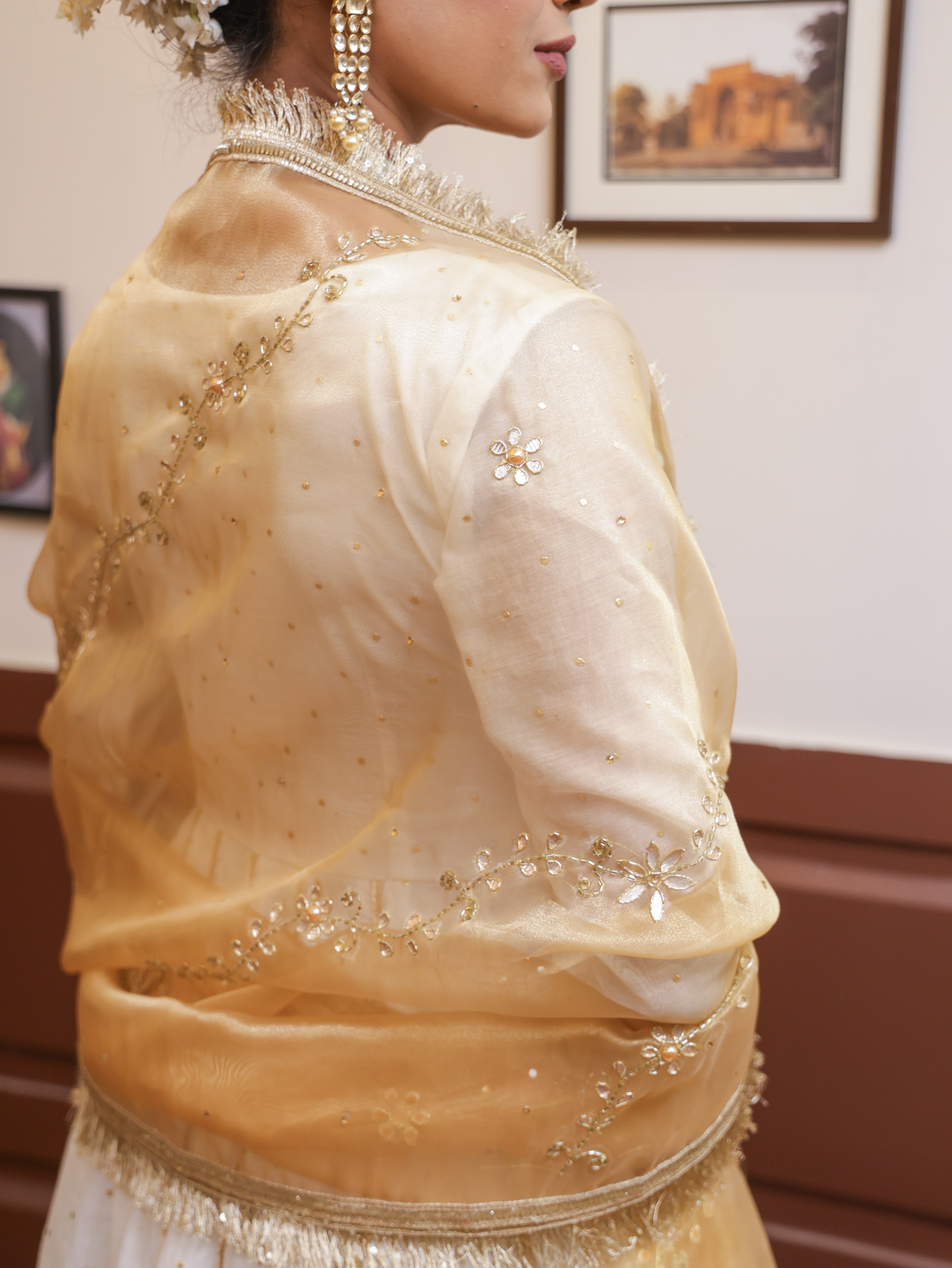 Falak White Mukesh Anarkali set