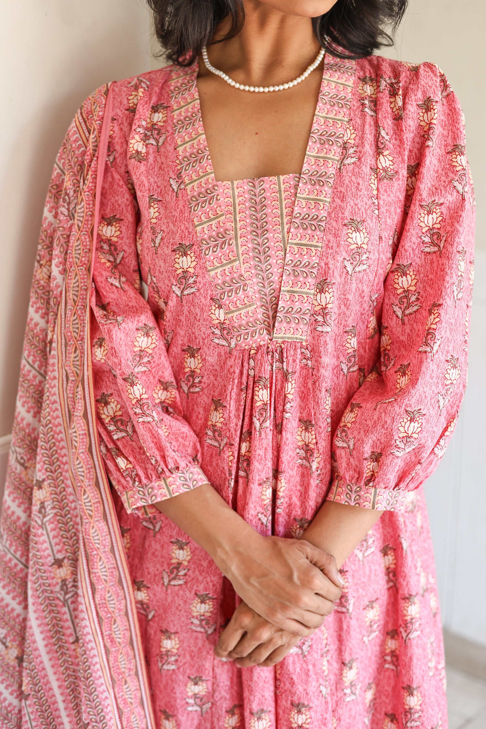 Baby pink Anarkali Set