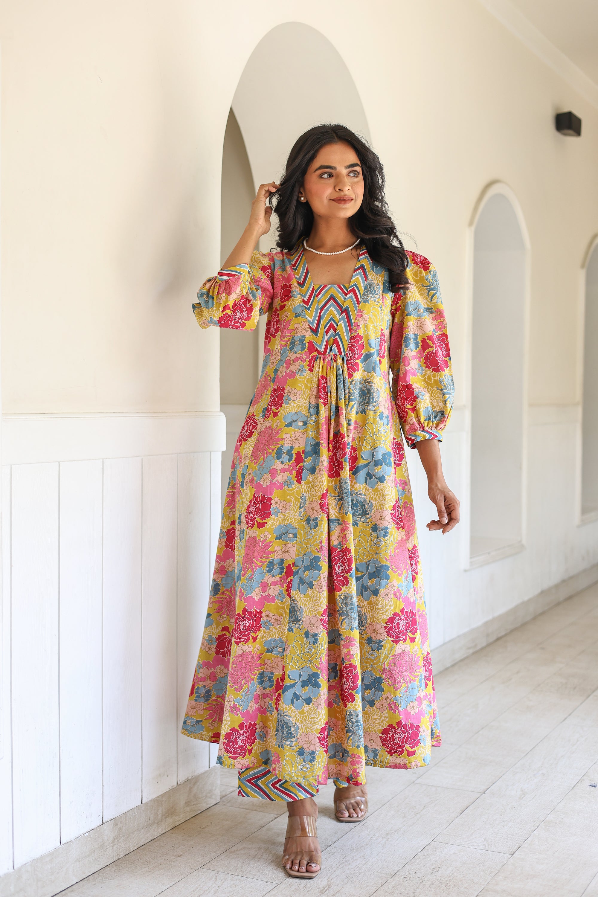 Multicolour floral Suit Set