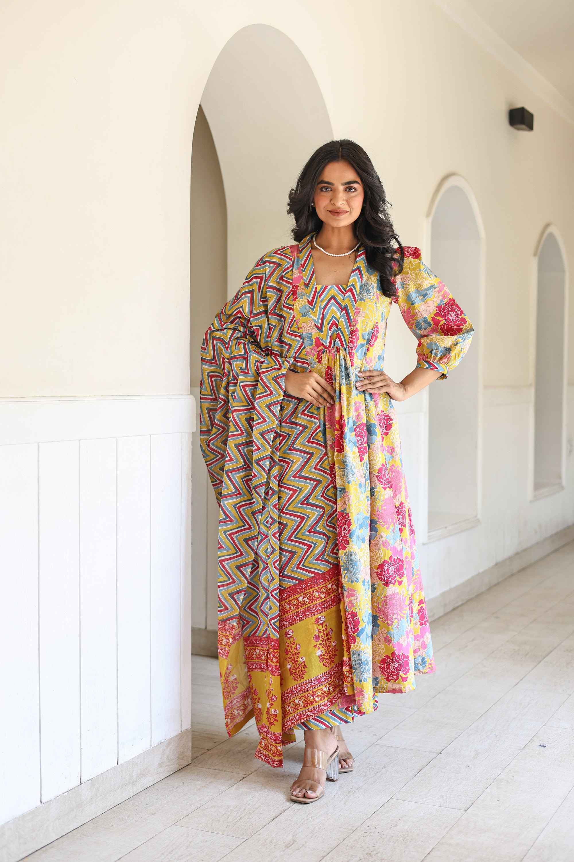 Multicolour floral Suit Set