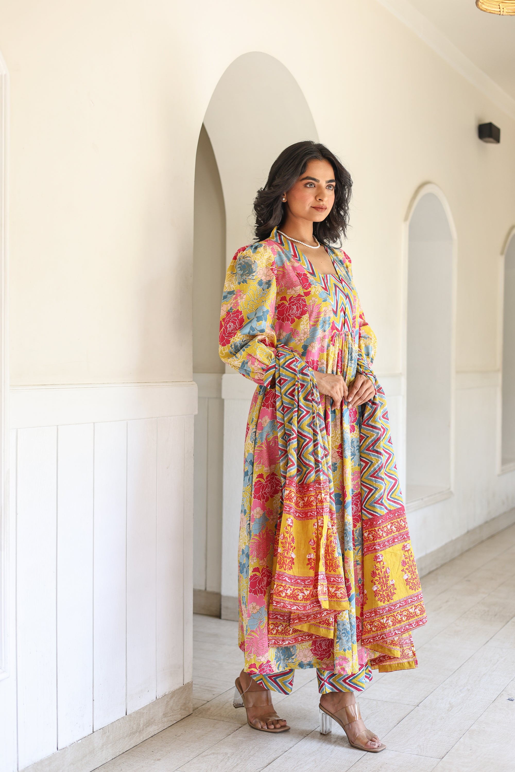 Multicolour floral Suit Set