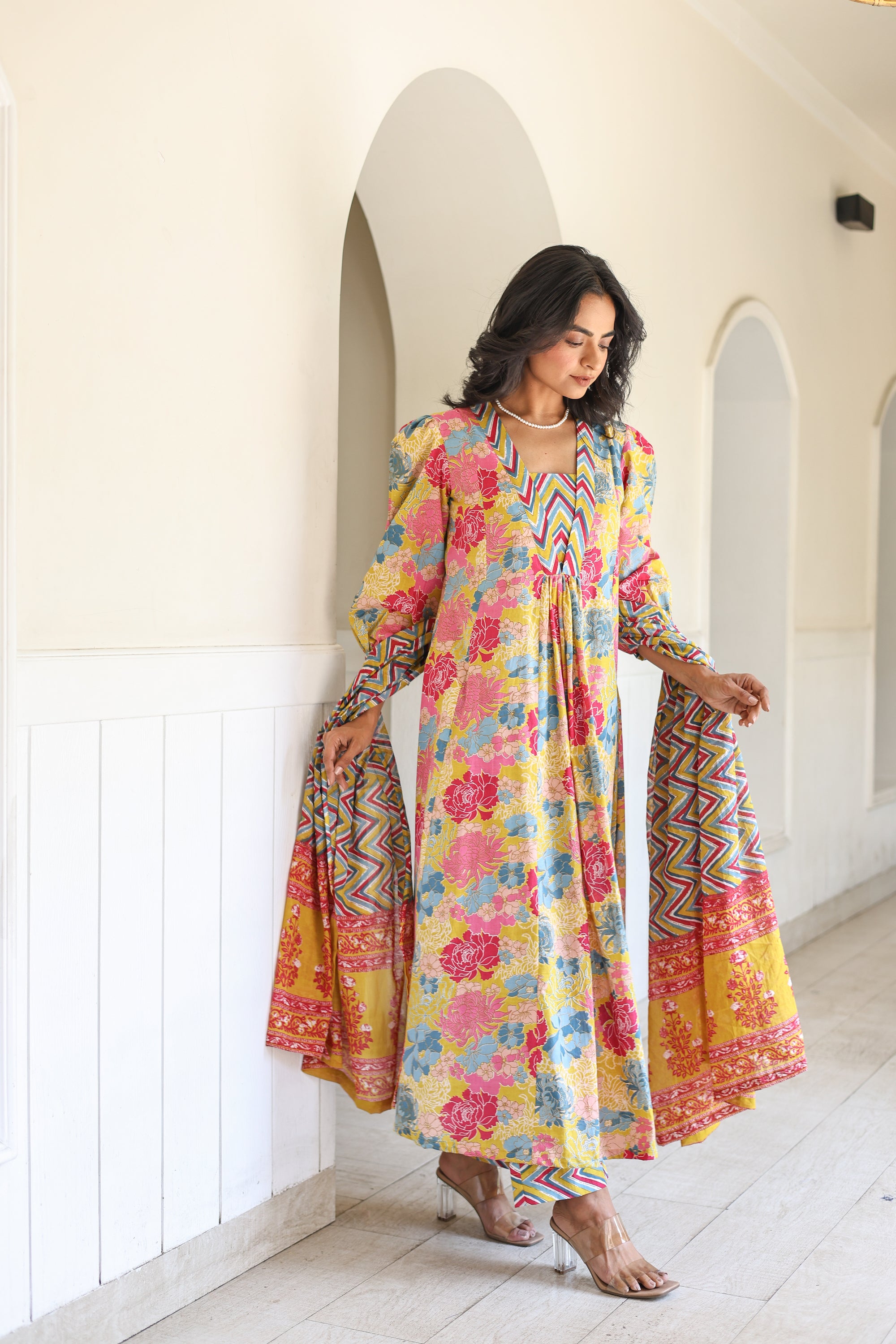 Multicolour floral Suit Set