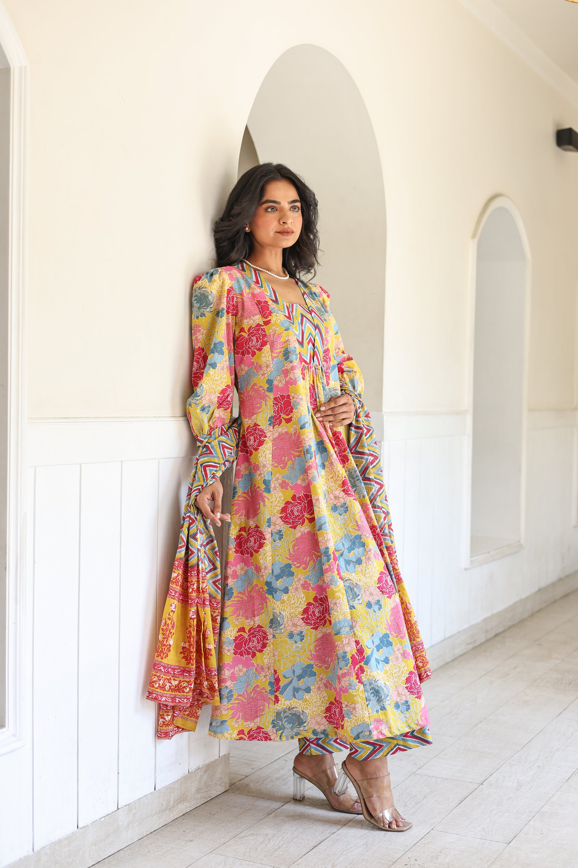Multicolour floral Suit Set