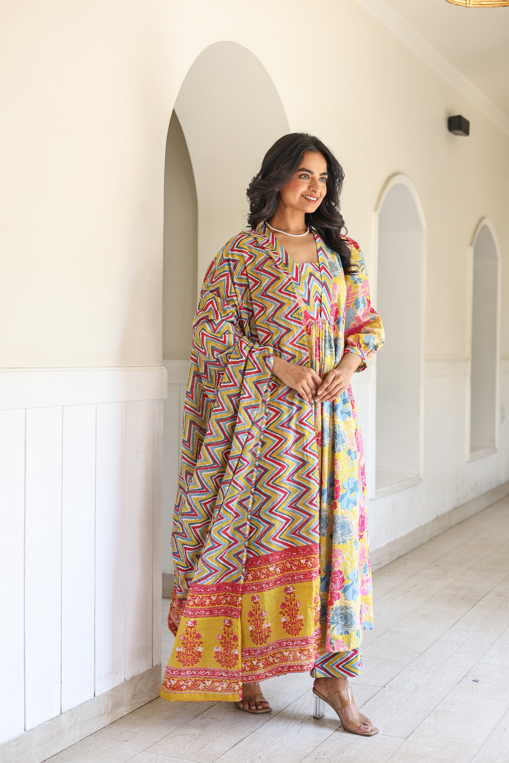 Multicolour floral Suit Set