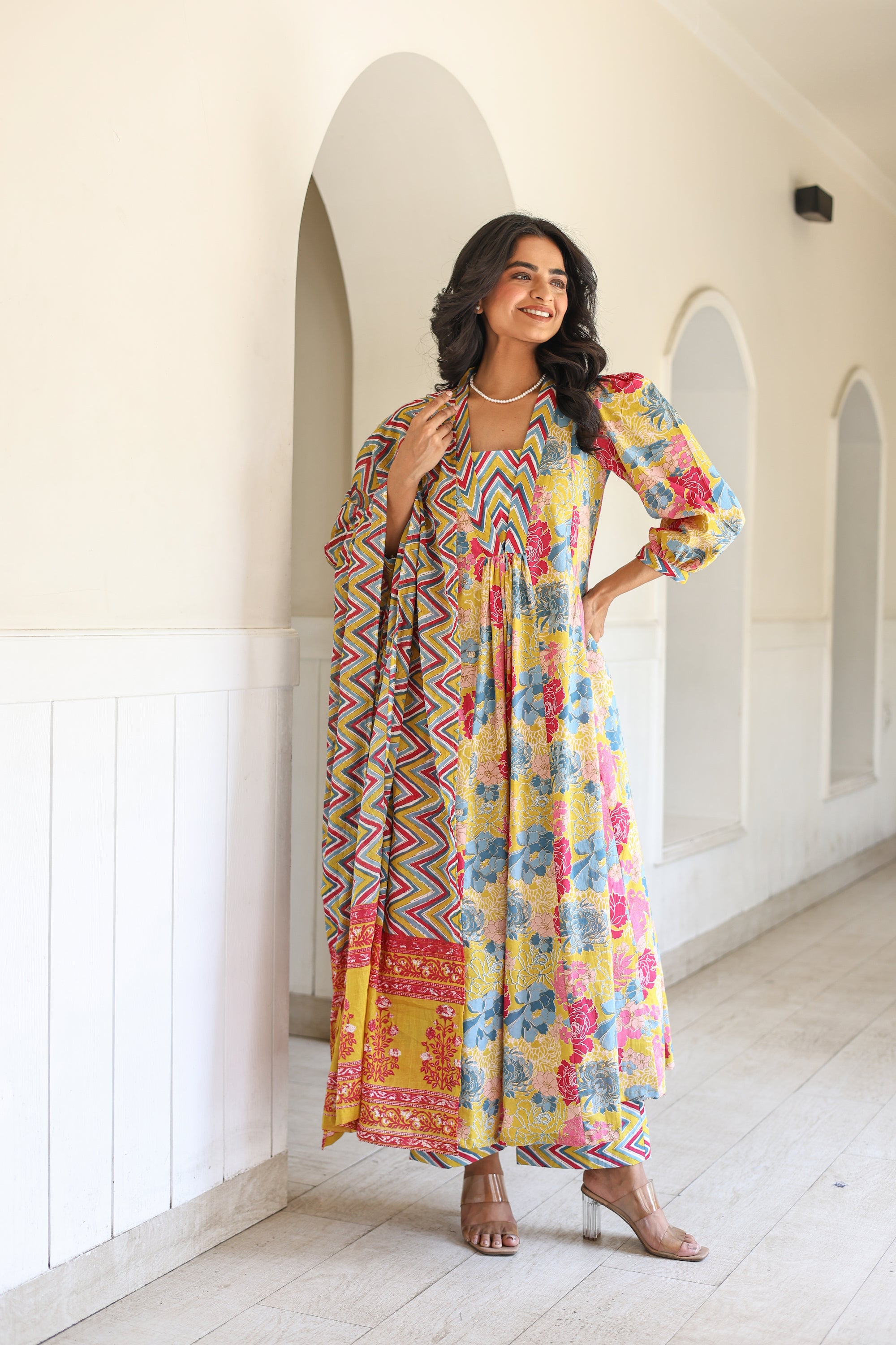 Multicolour floral Suit Set