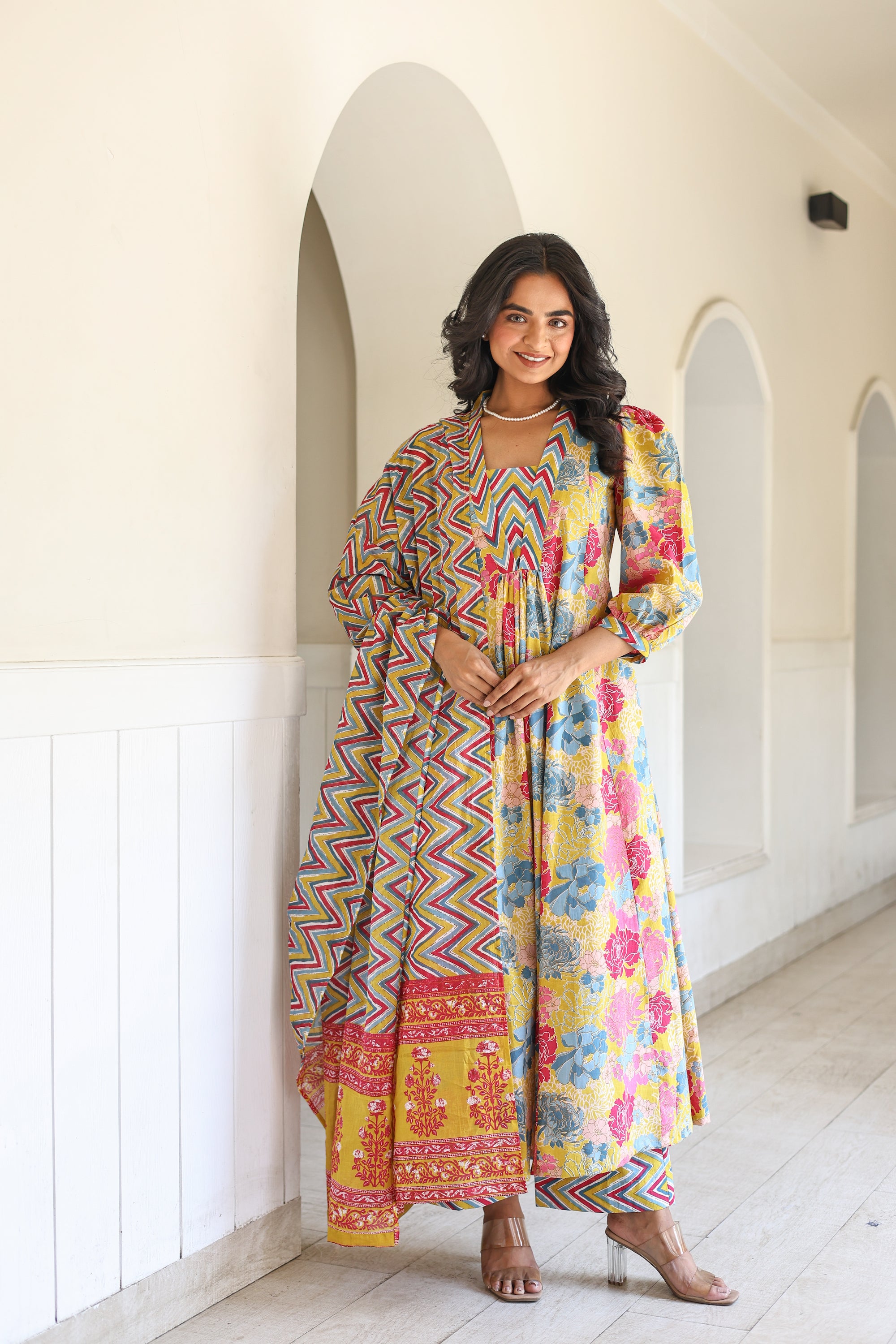 Multicolour floral Suit Set
