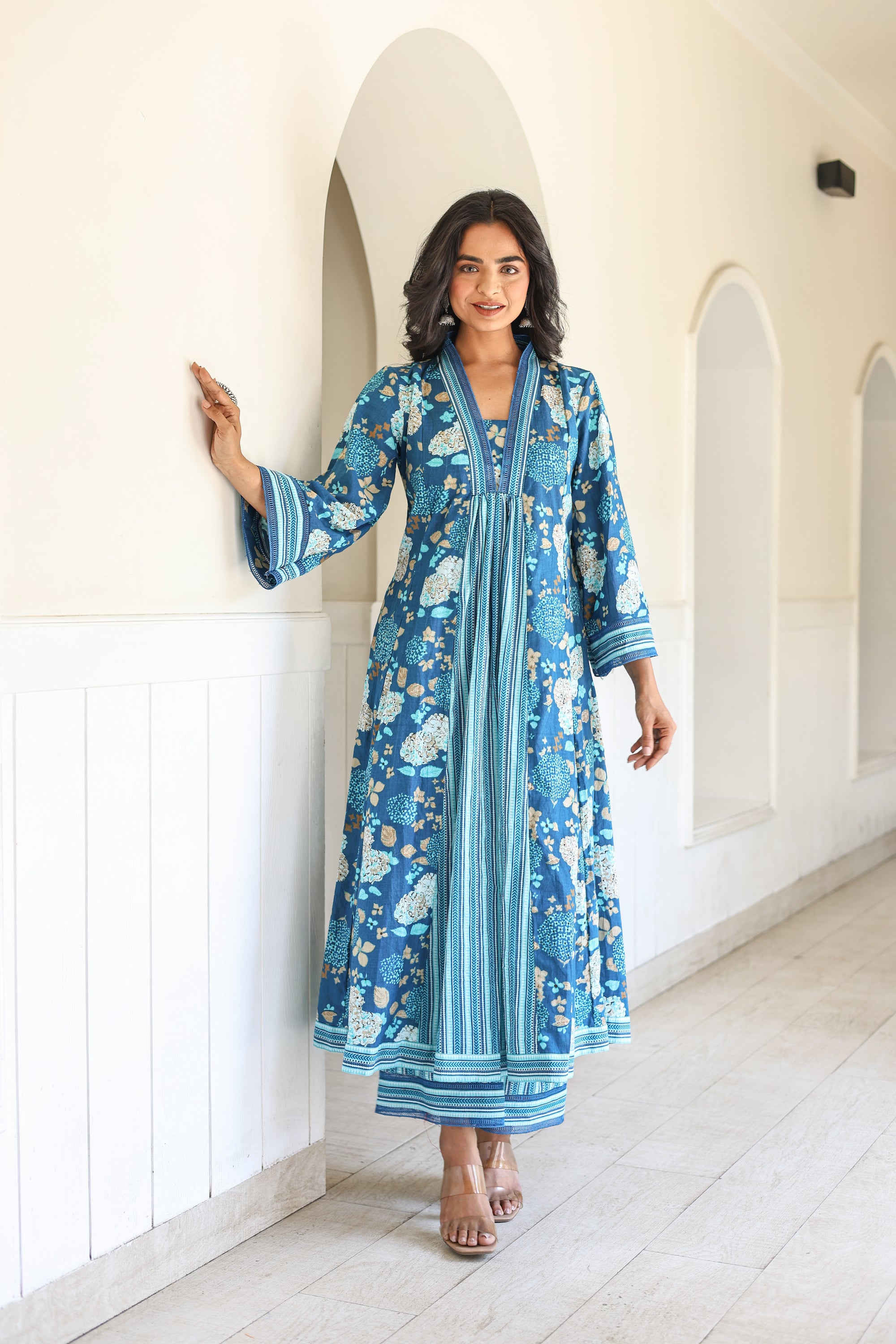 Blue floral summer set