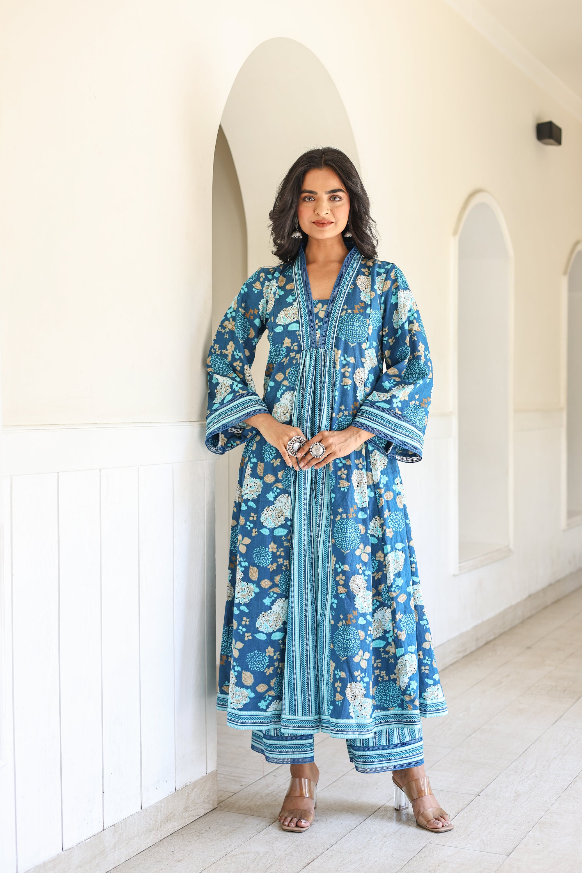 Blue floral summer set