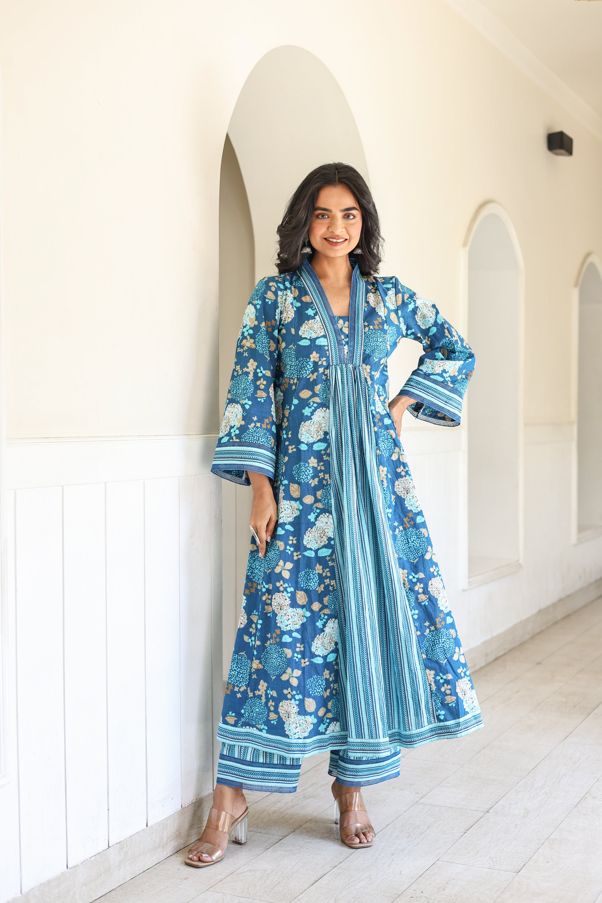 Blue floral summer set