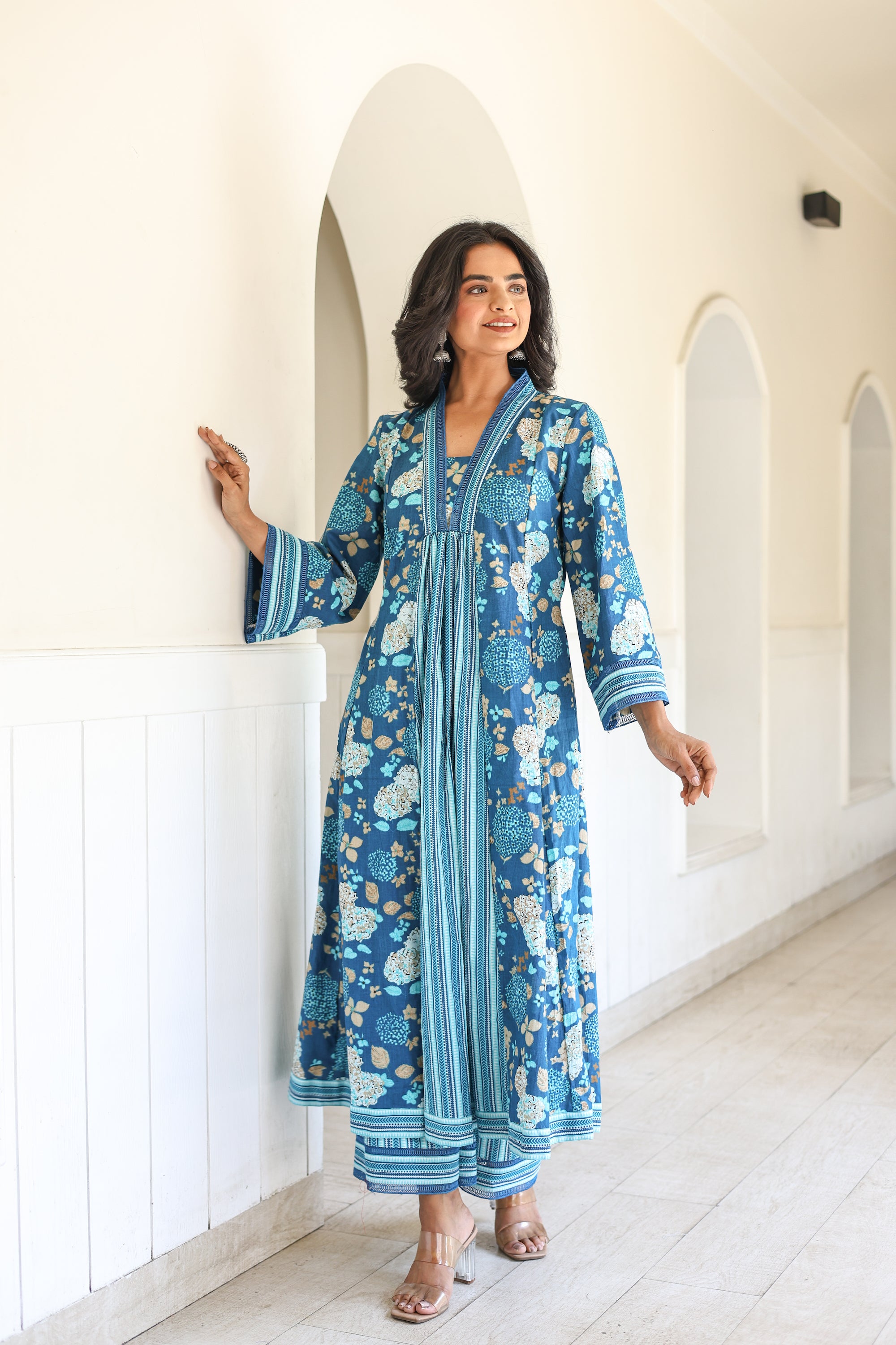 Blue floral summer set