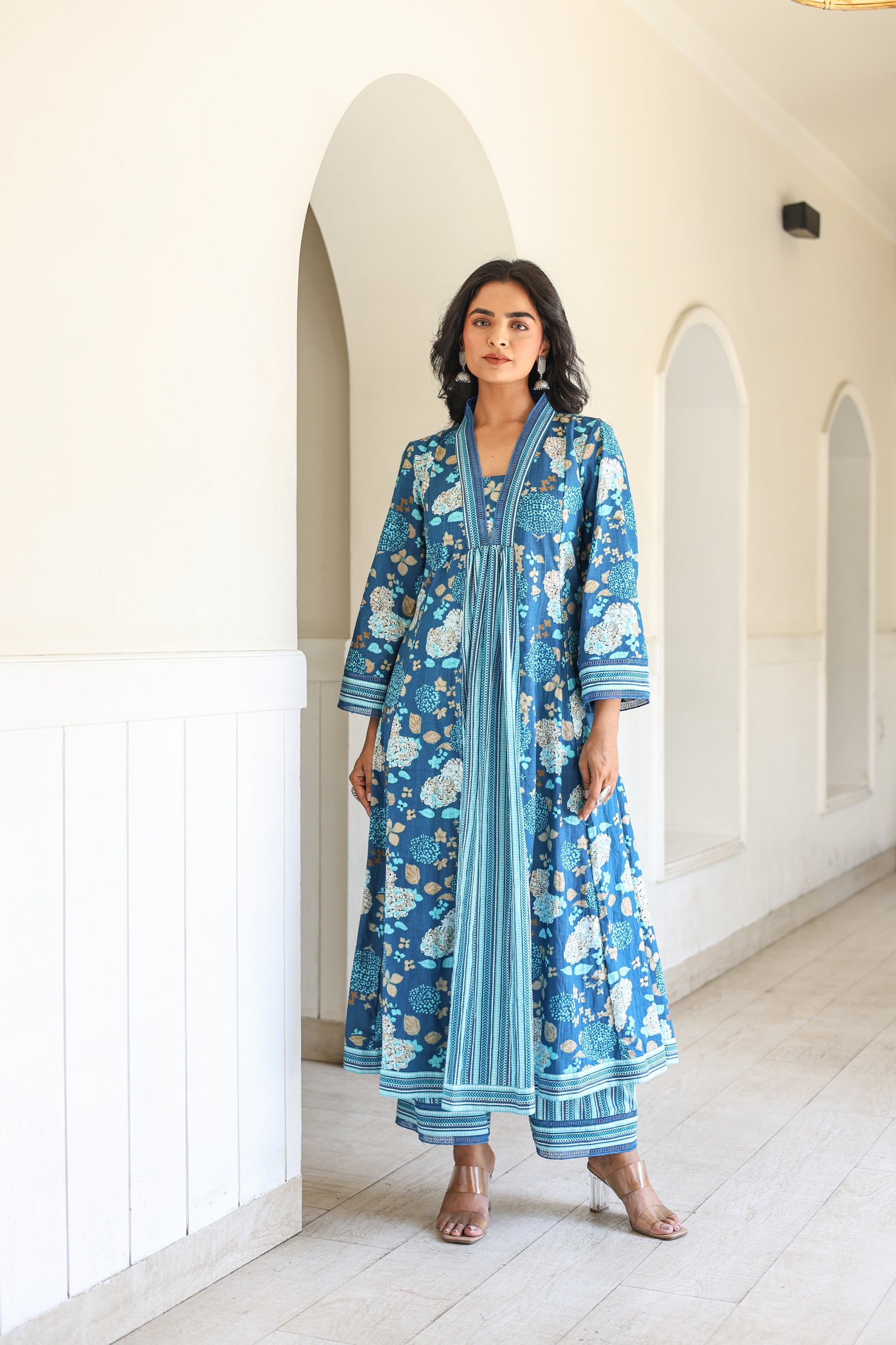 Blue floral summer set