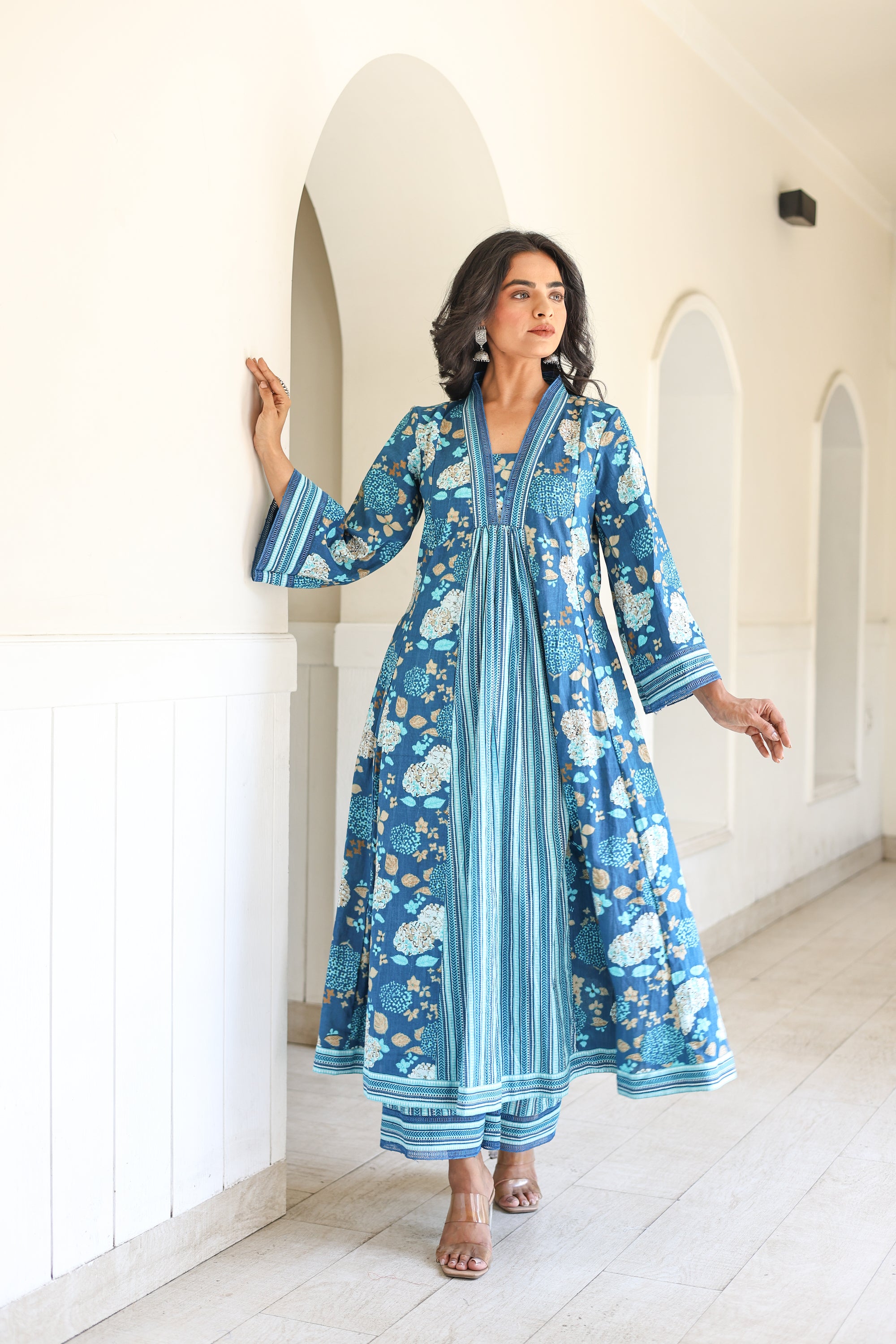 Blue floral summer set