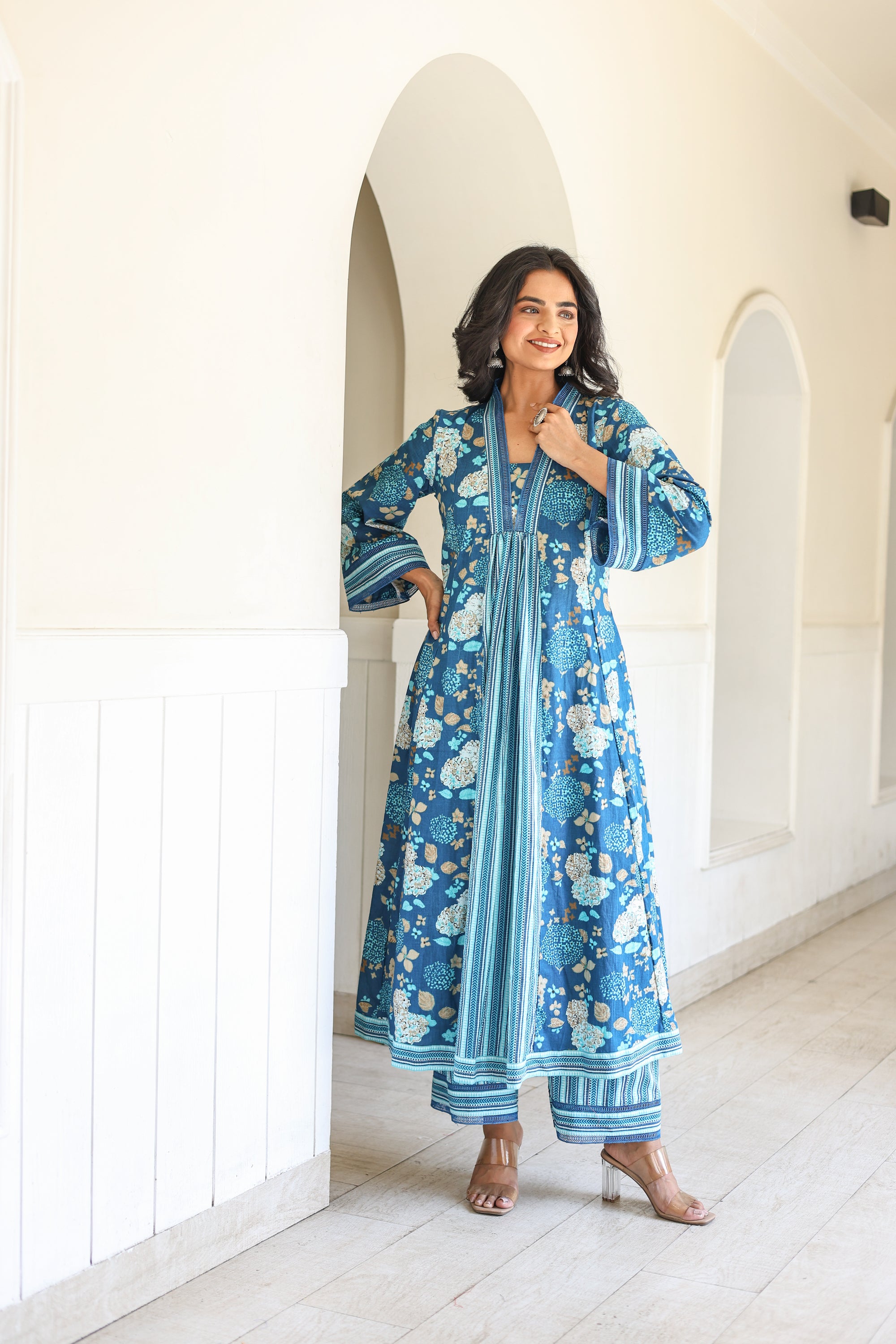 Blue floral summer set