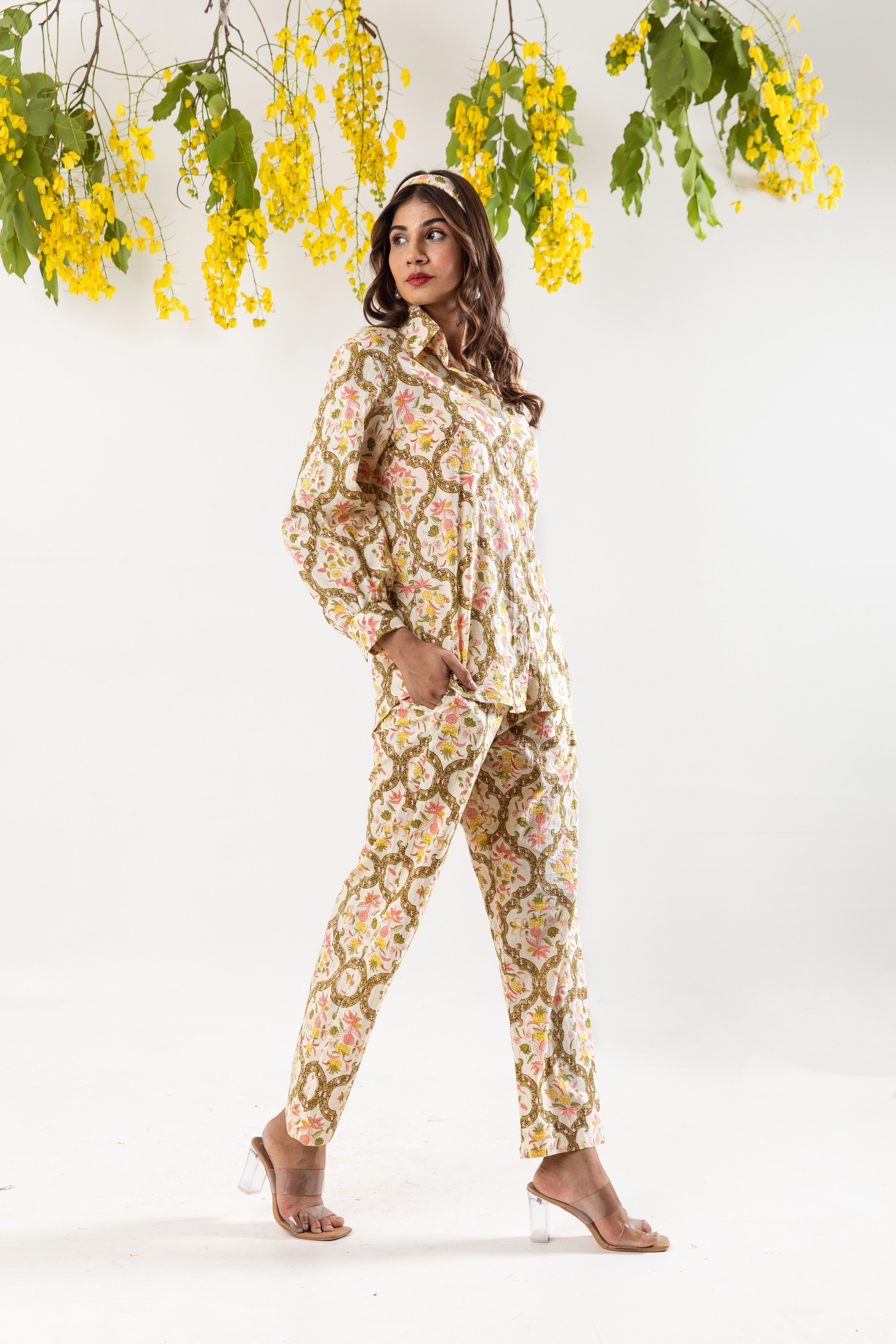 Cream Mughal Co-ord Set