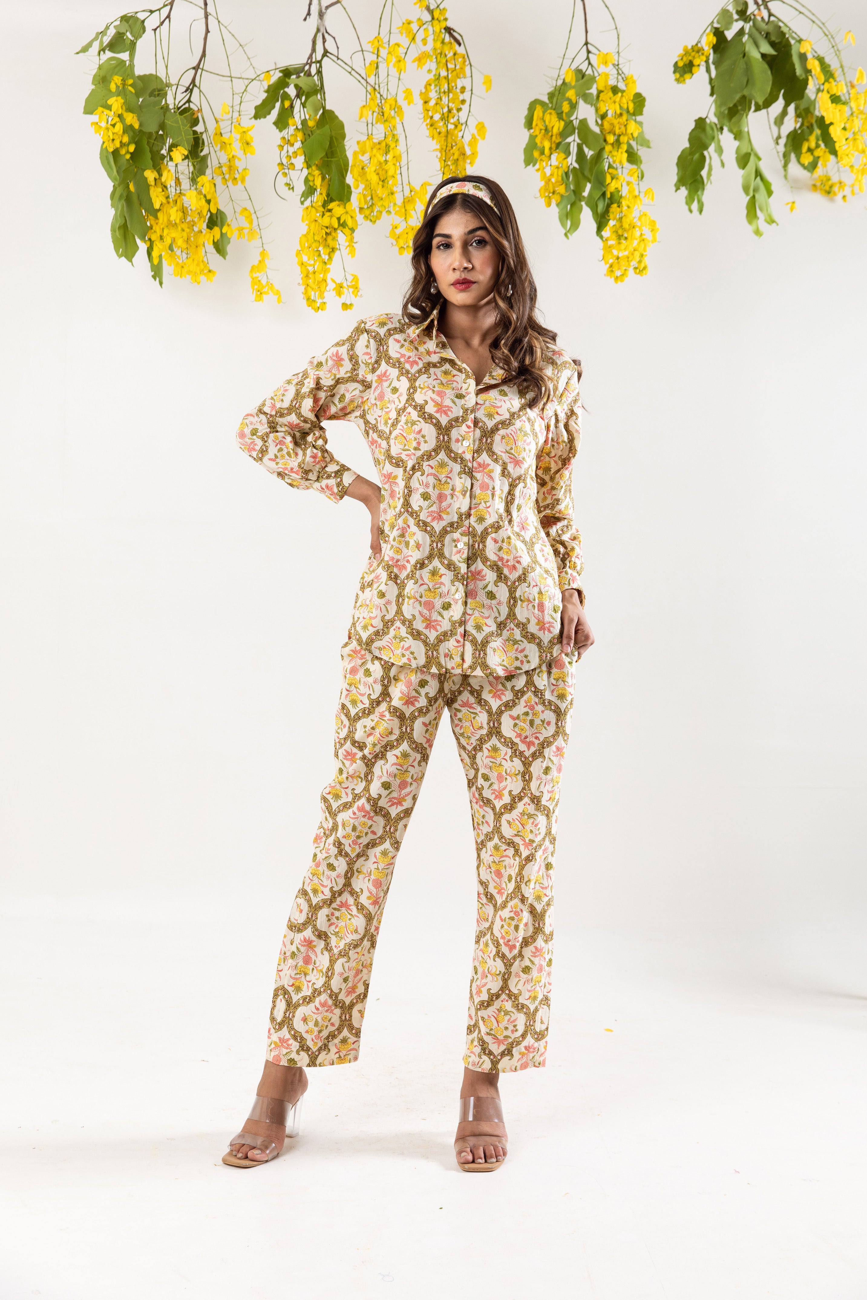 Cream Mughal Co-ord Set