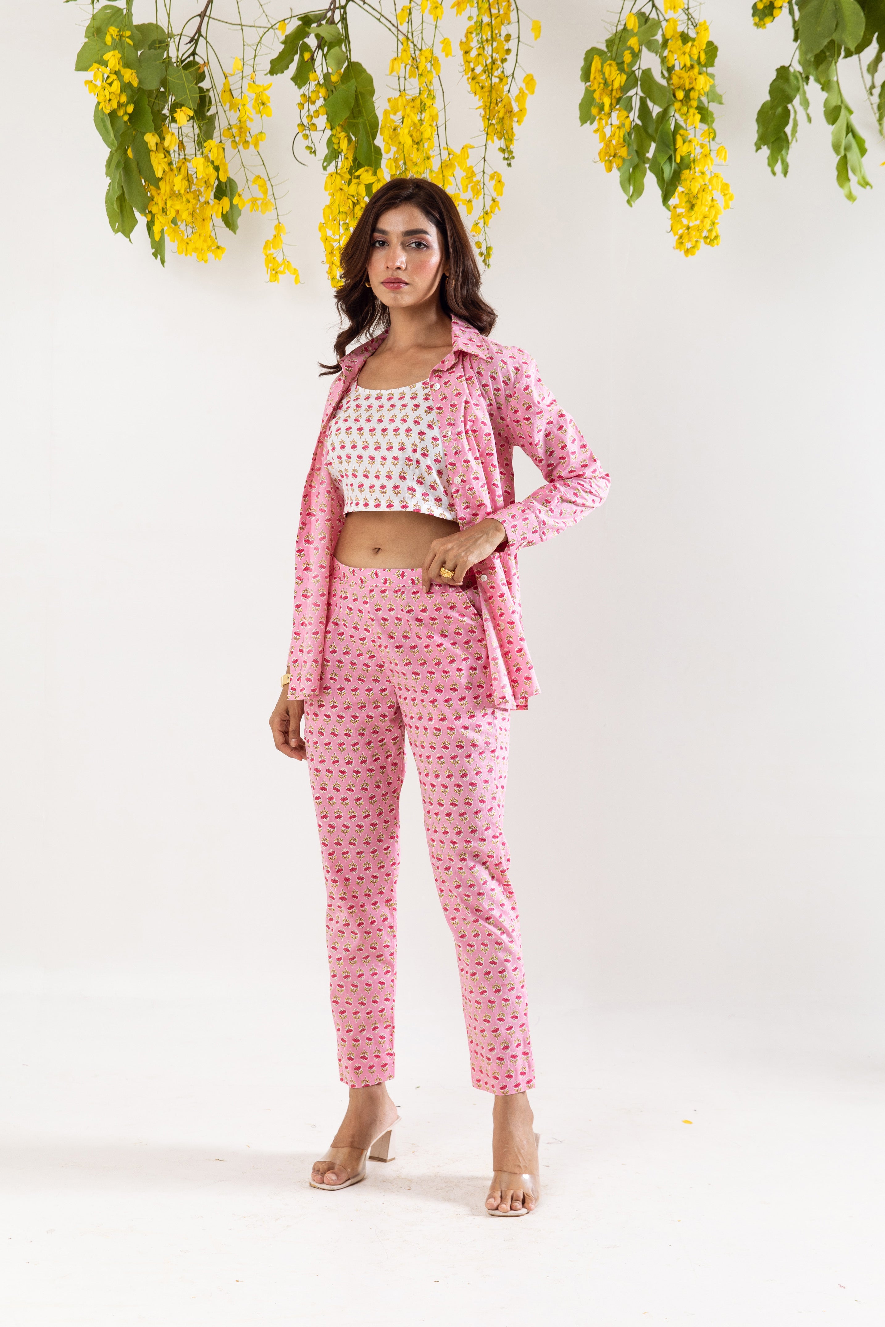 Pink white Co-ord Set