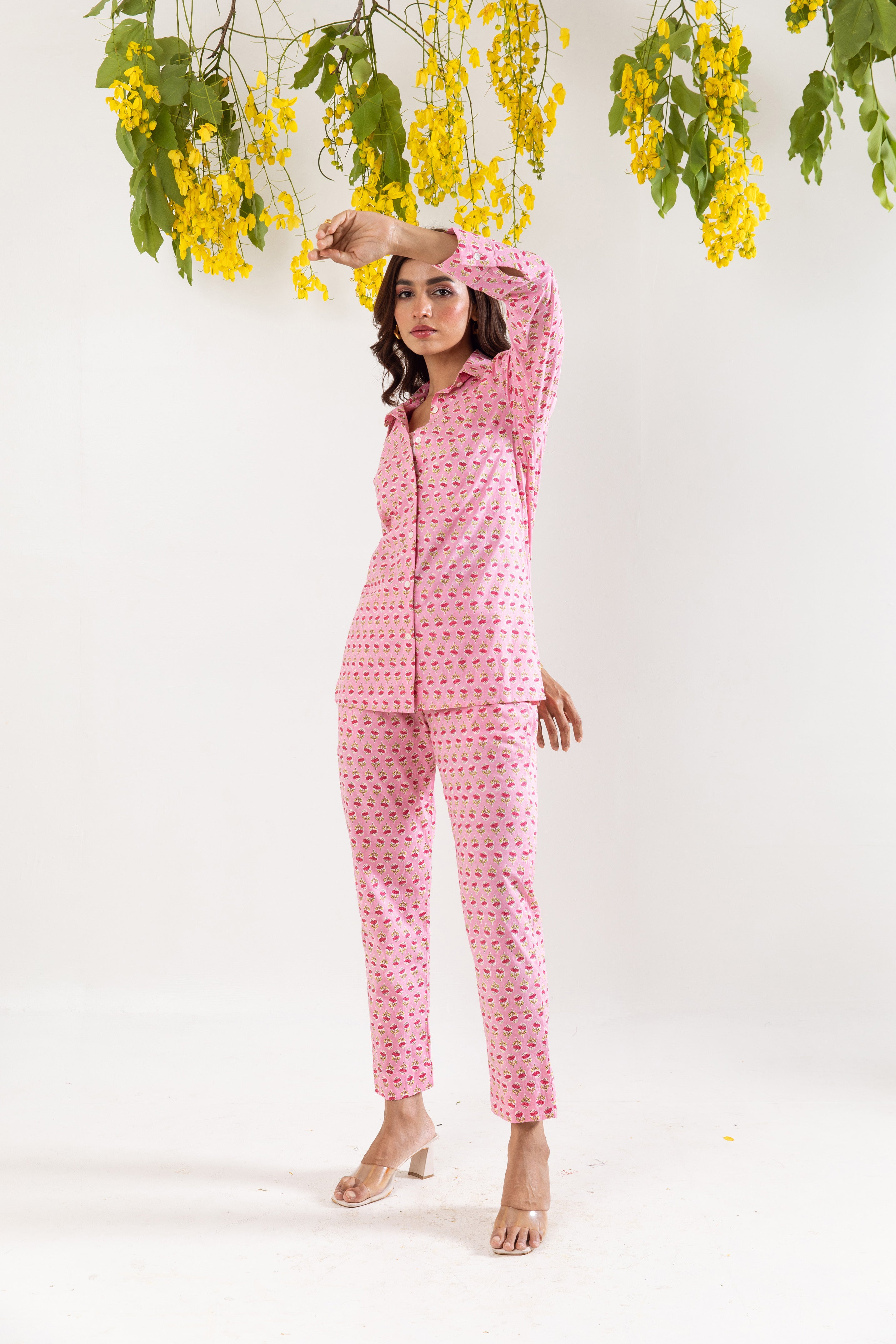 Pink white Co-ord Set