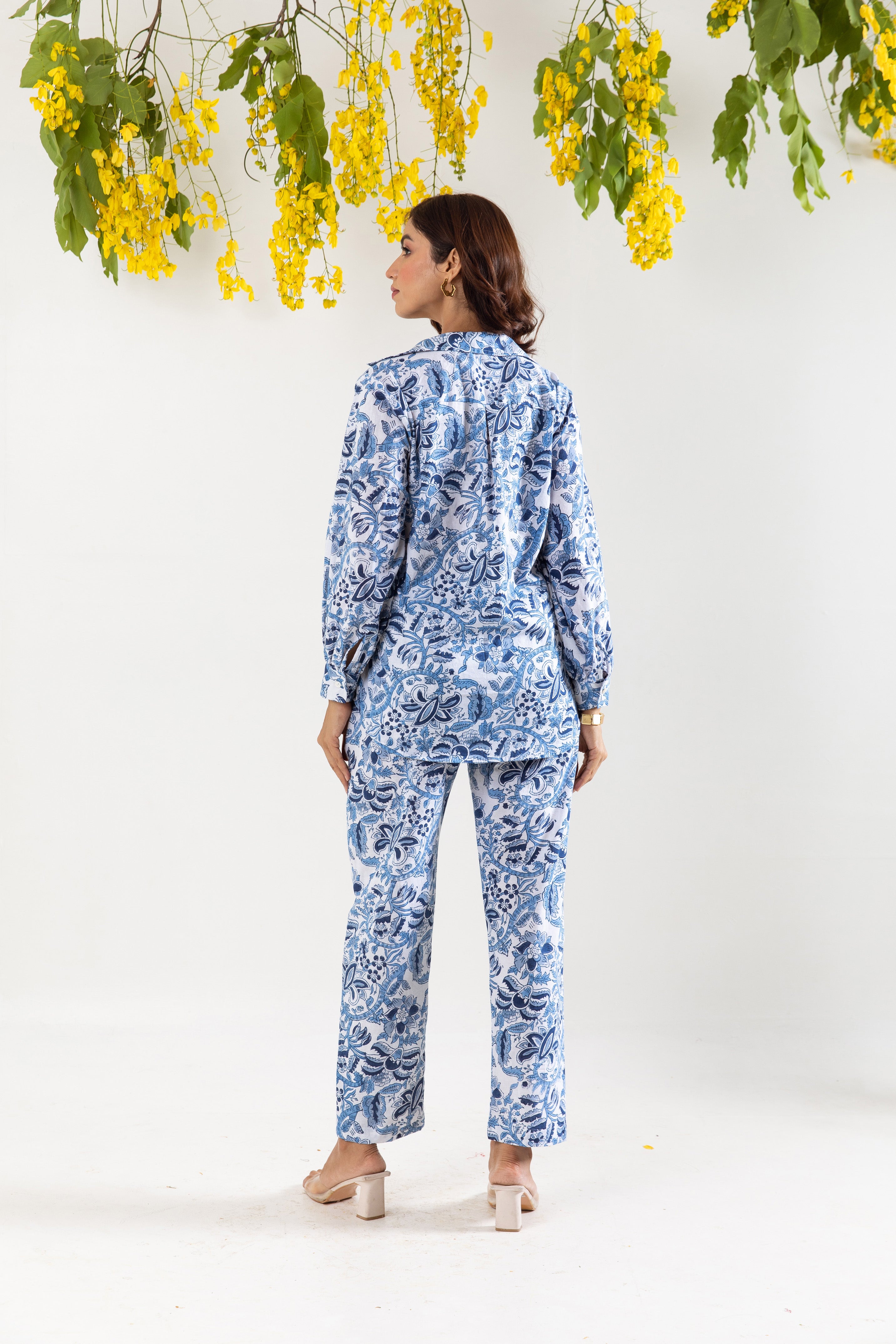 Blue pottery hand block Co-ord Set