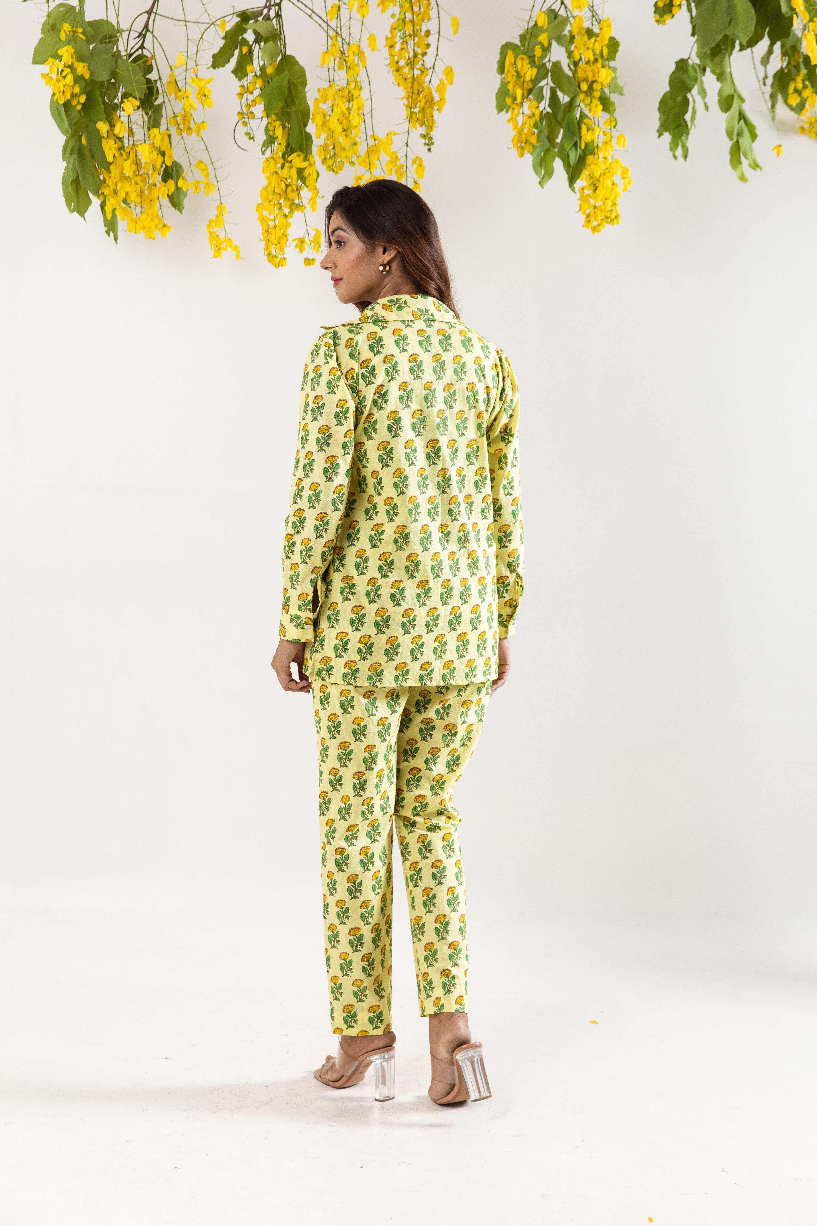 Lime hand block Co-ord Set