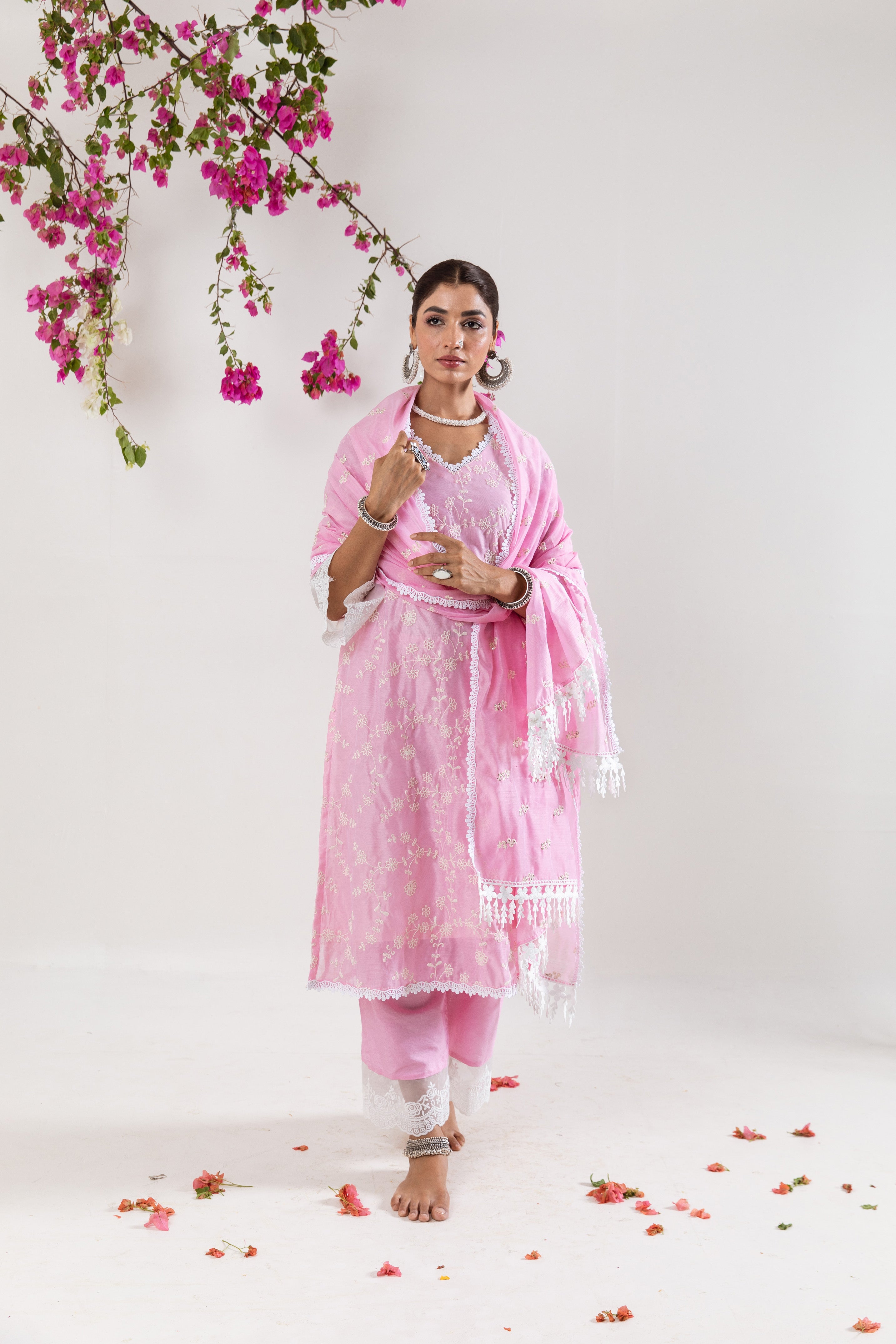 Baby Pink embroidered Suit Set