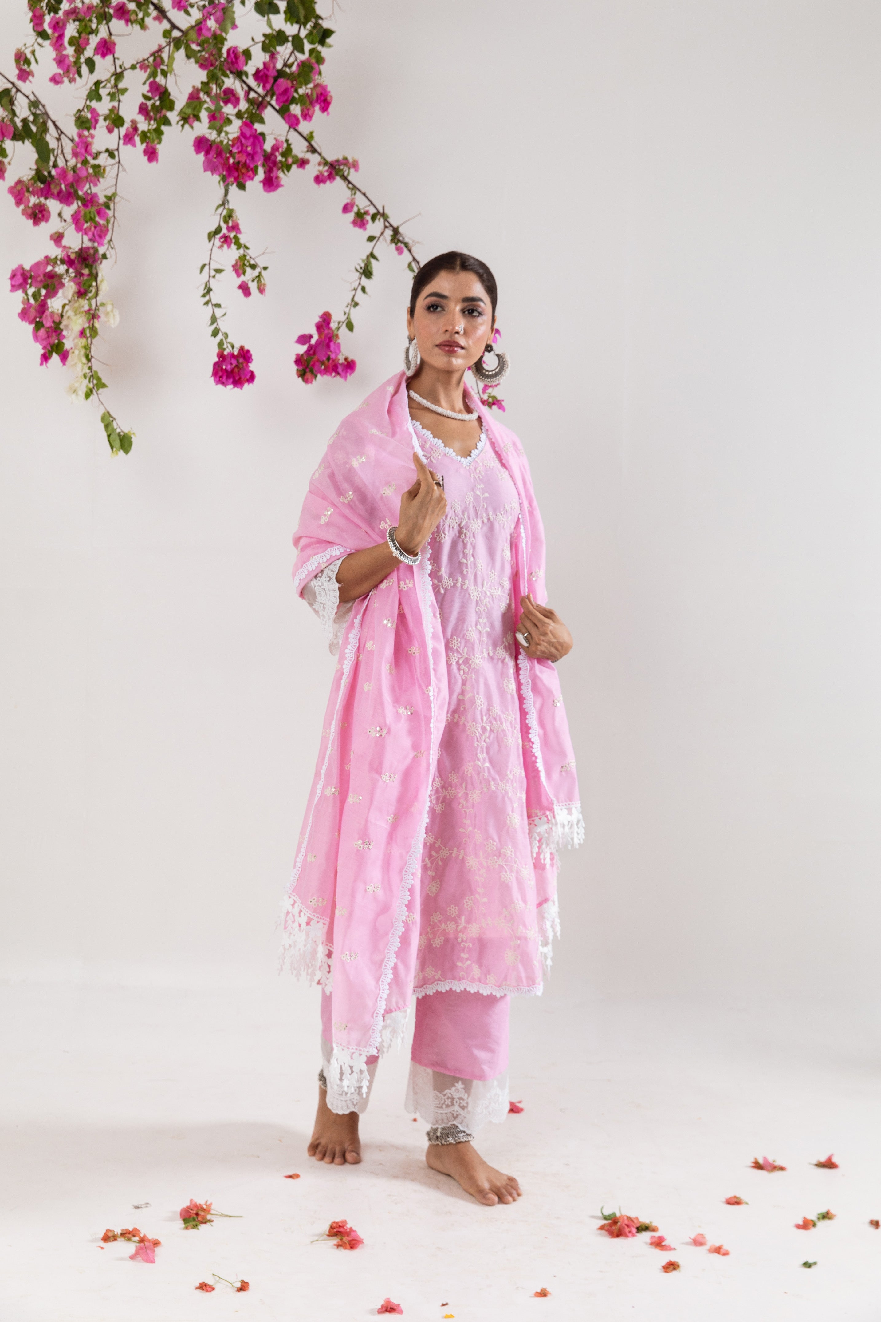 Baby Pink embroidered Suit Set