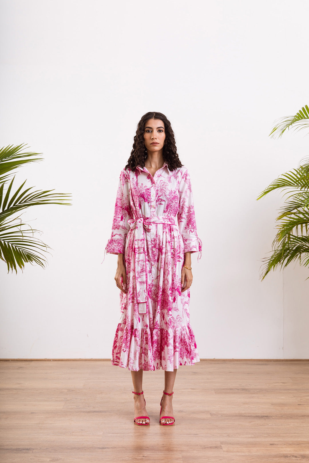 Pink Shirt frill  Maxi