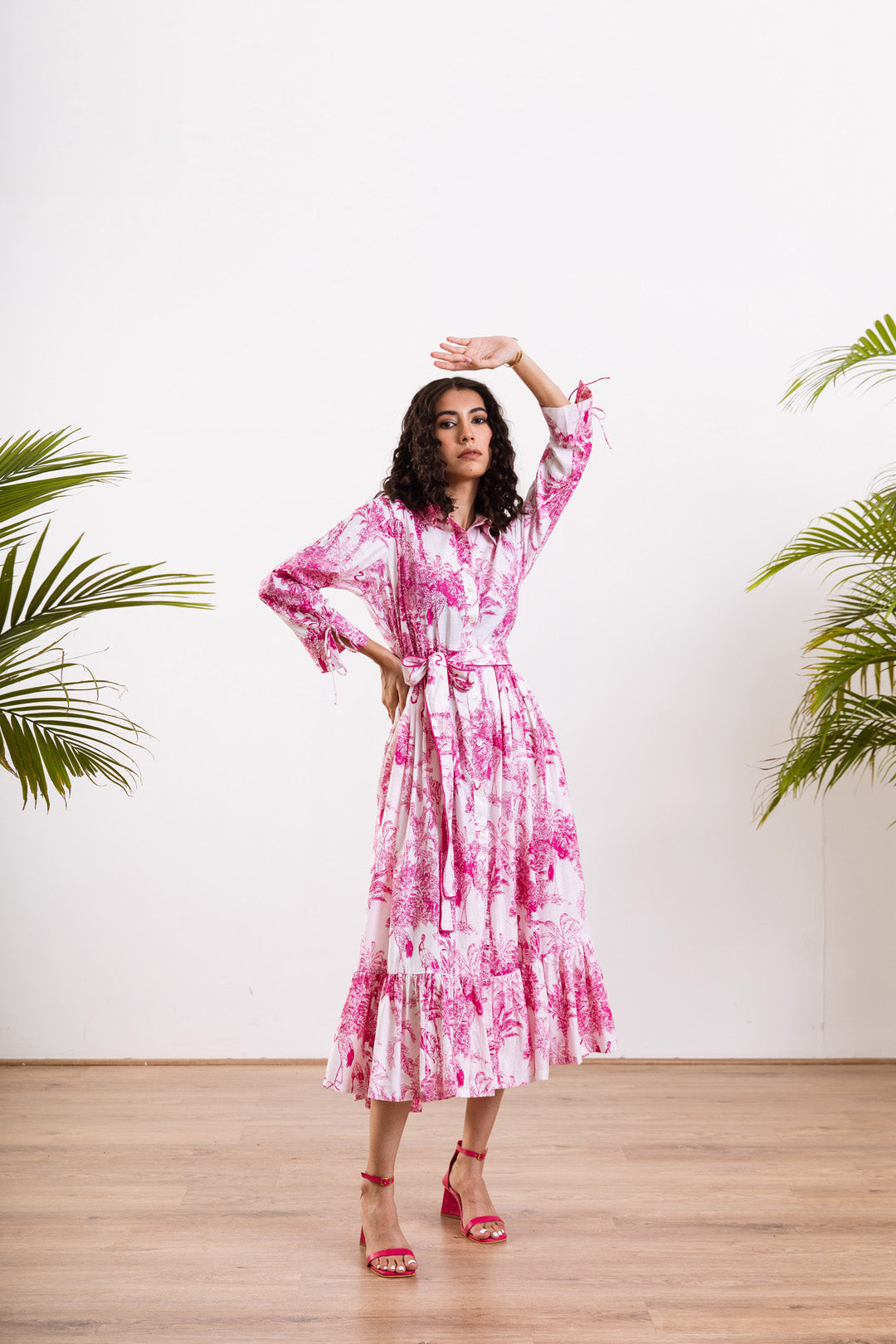 Pink Shirt frill  Maxi