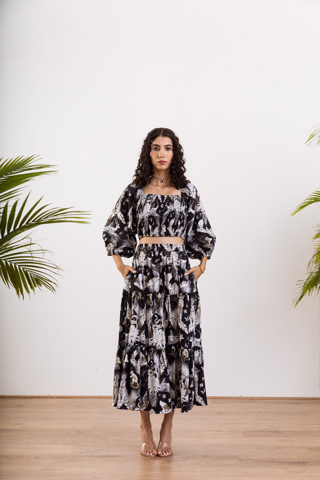 Black Rain deer Skirt Set