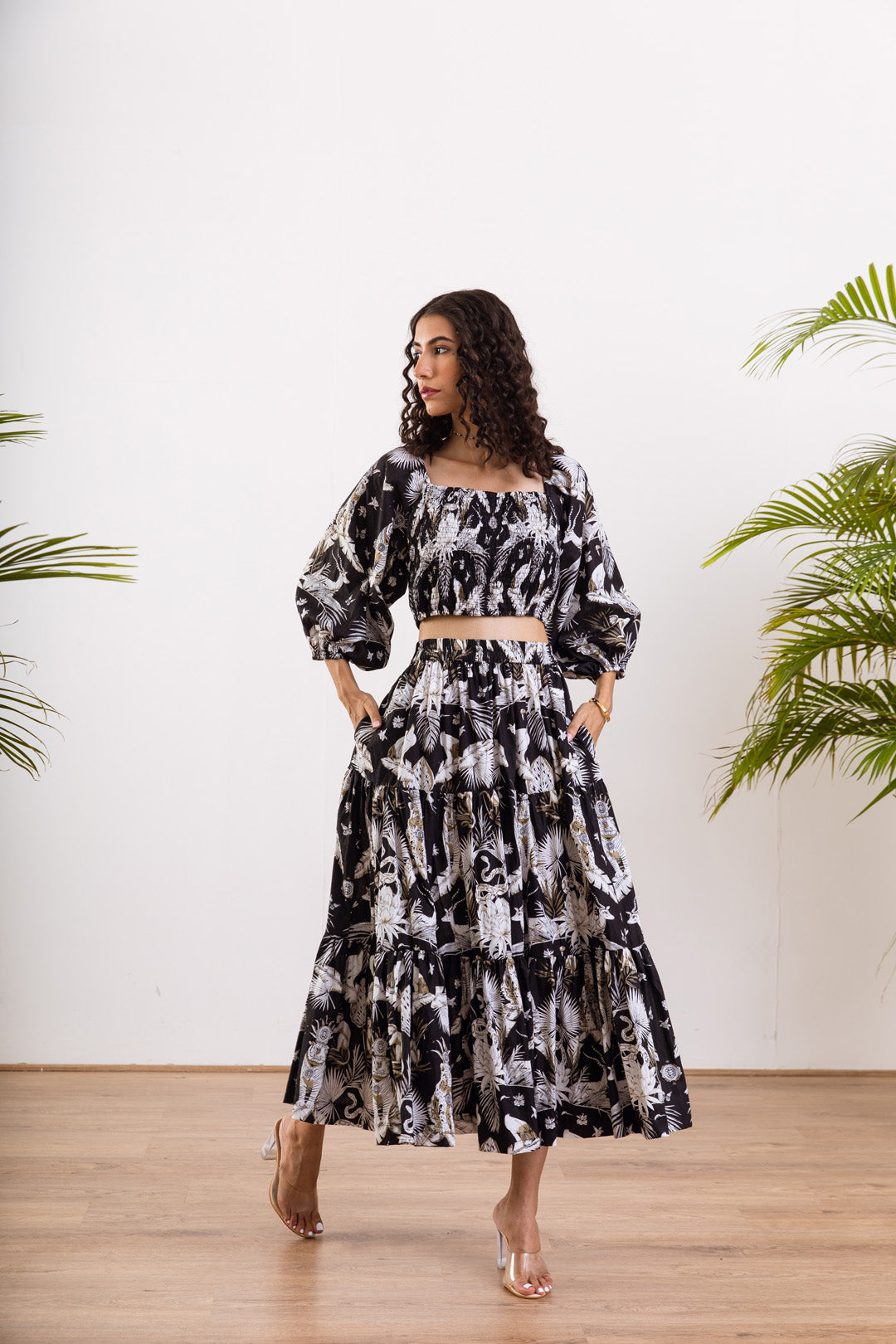 Black Rain deer Skirt Set