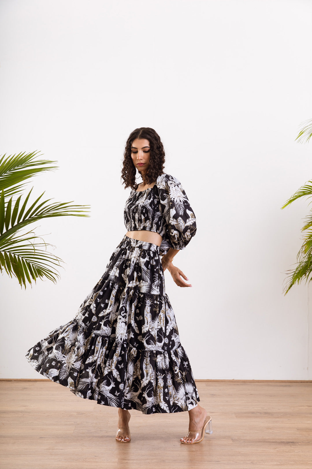 Black Rain deer Skirt Set