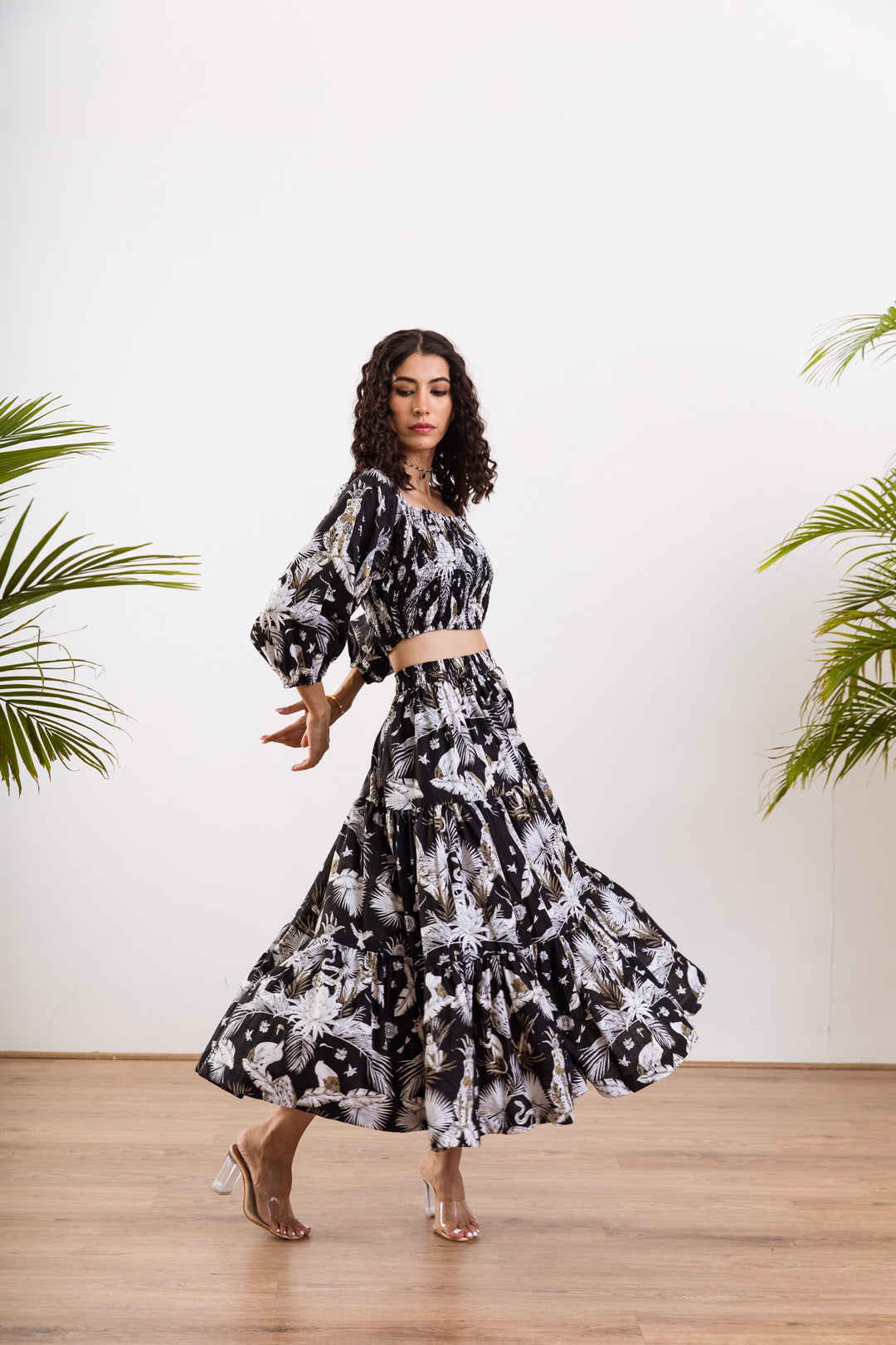 Black Rain deer Skirt Set