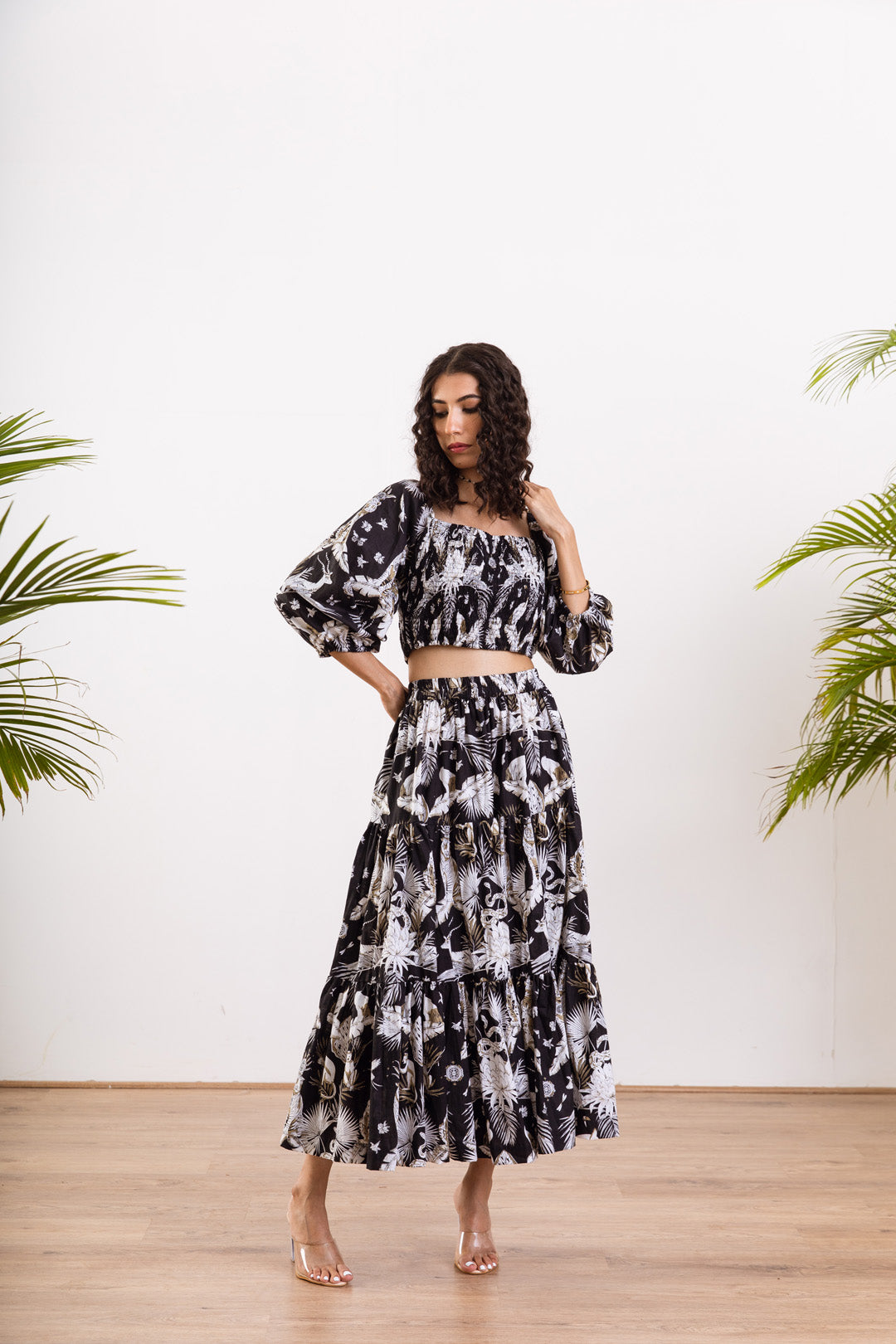 Black Rain deer Skirt Set