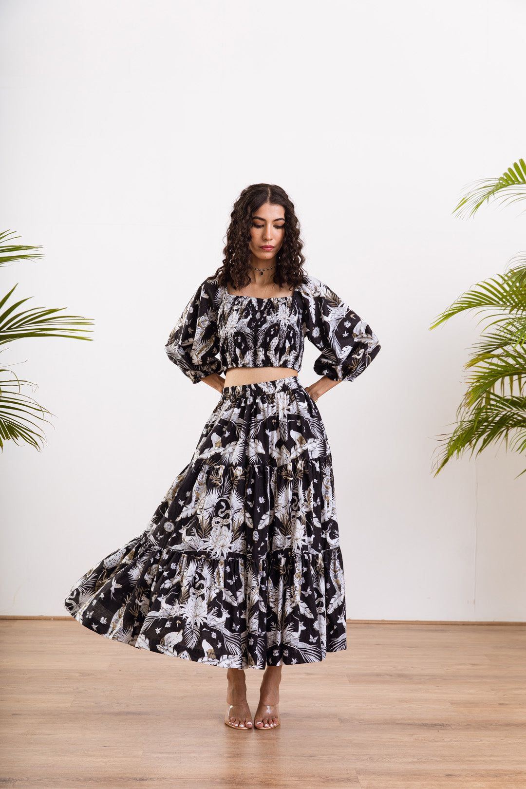 Black Rain deer Skirt Set