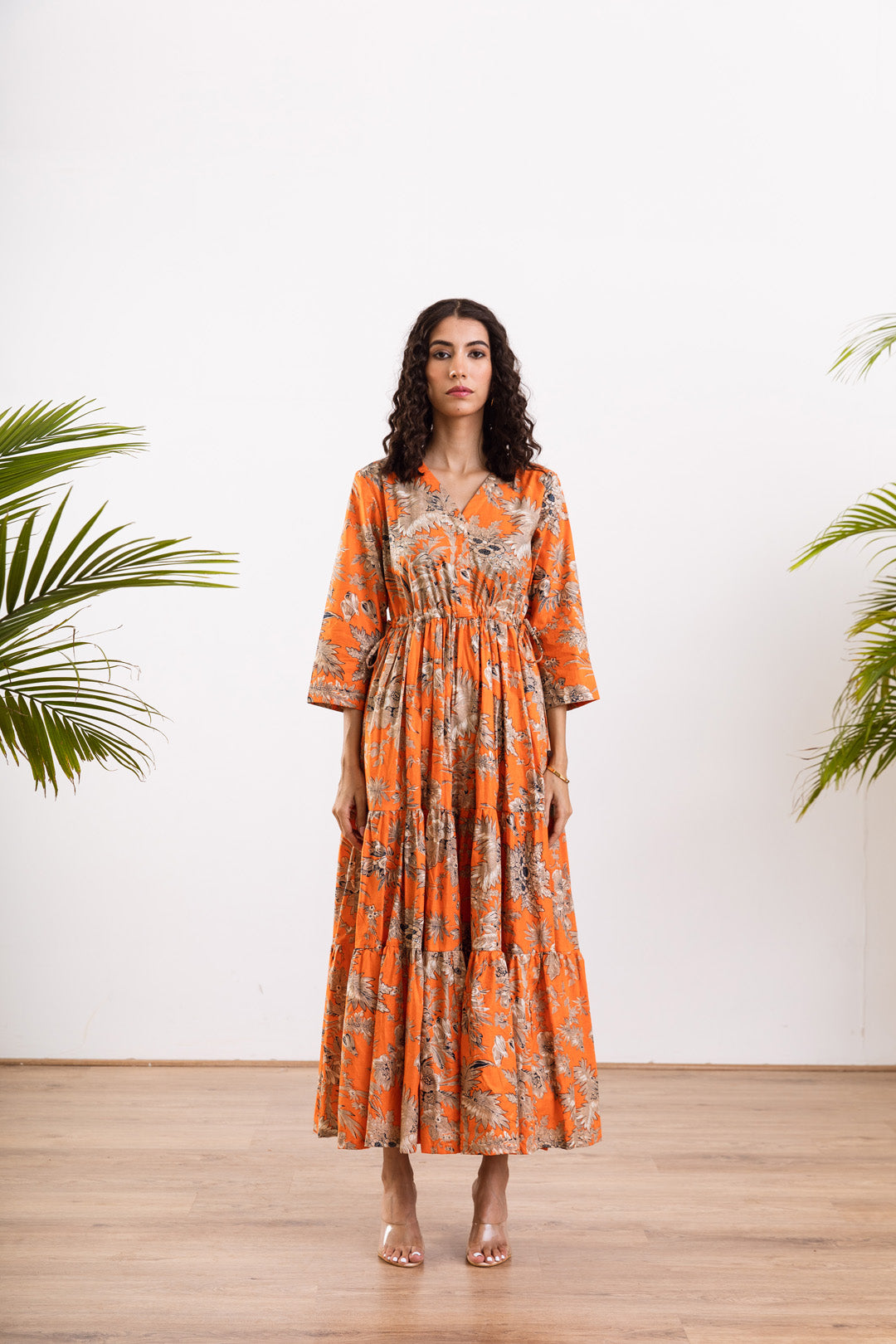 Tangerine waist adjustable maxi