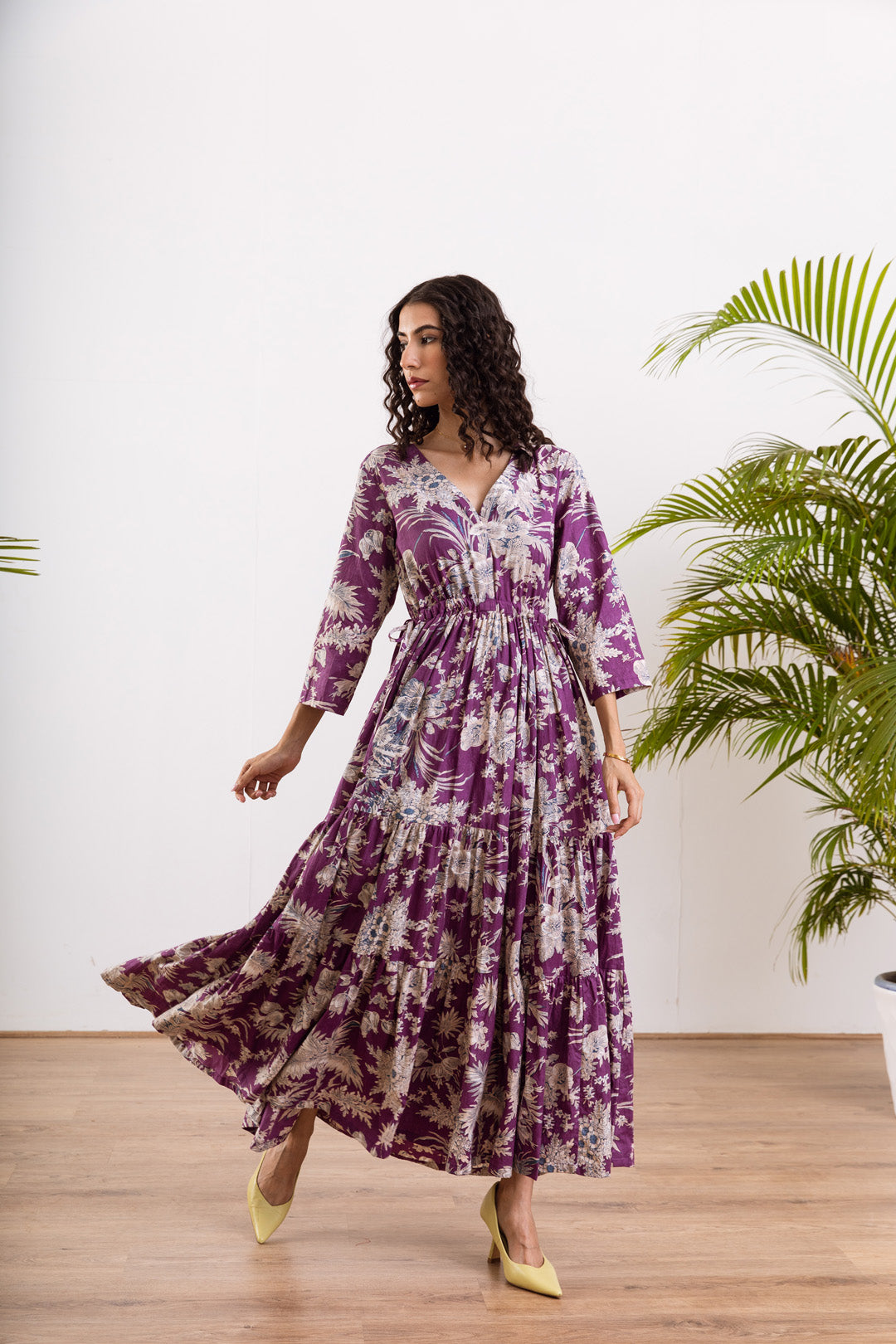 Purple waist adjustable Maxi