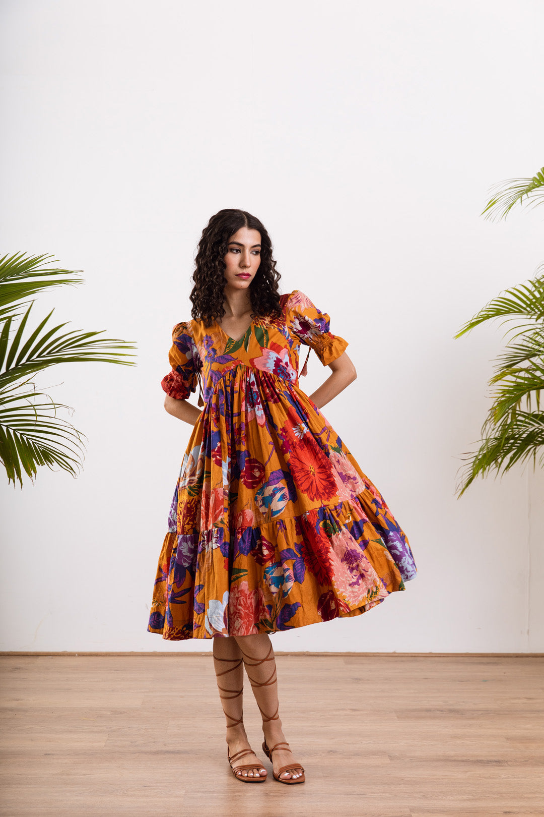 Mustard bali short dress