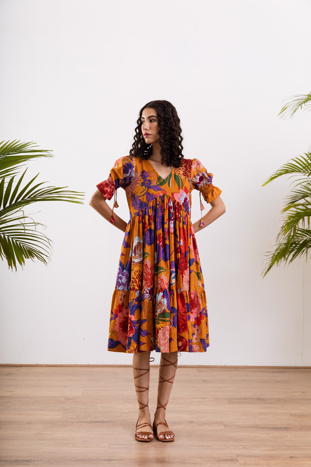 Mustard bali short dress