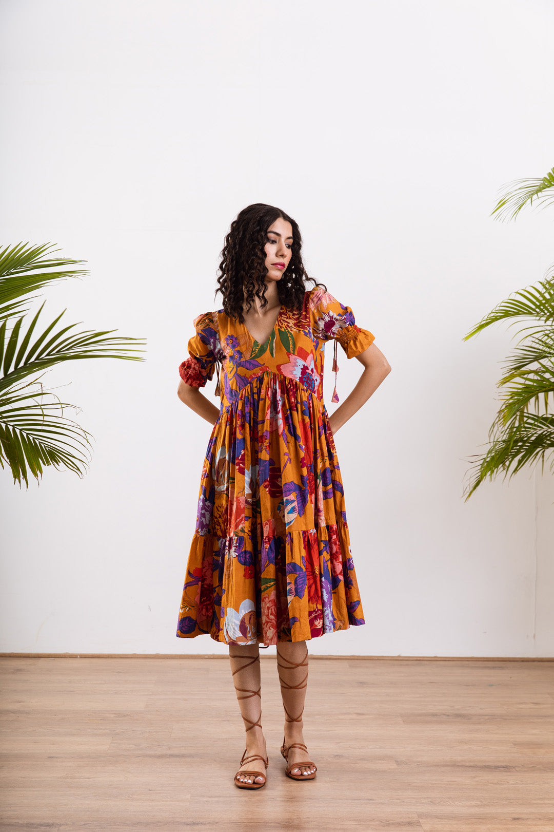 Mustard bali short dress