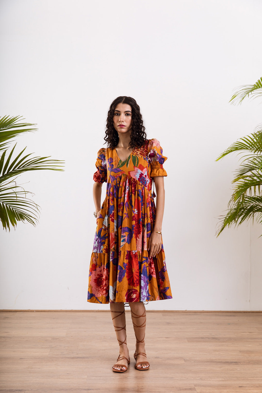 Mustard bali short dress